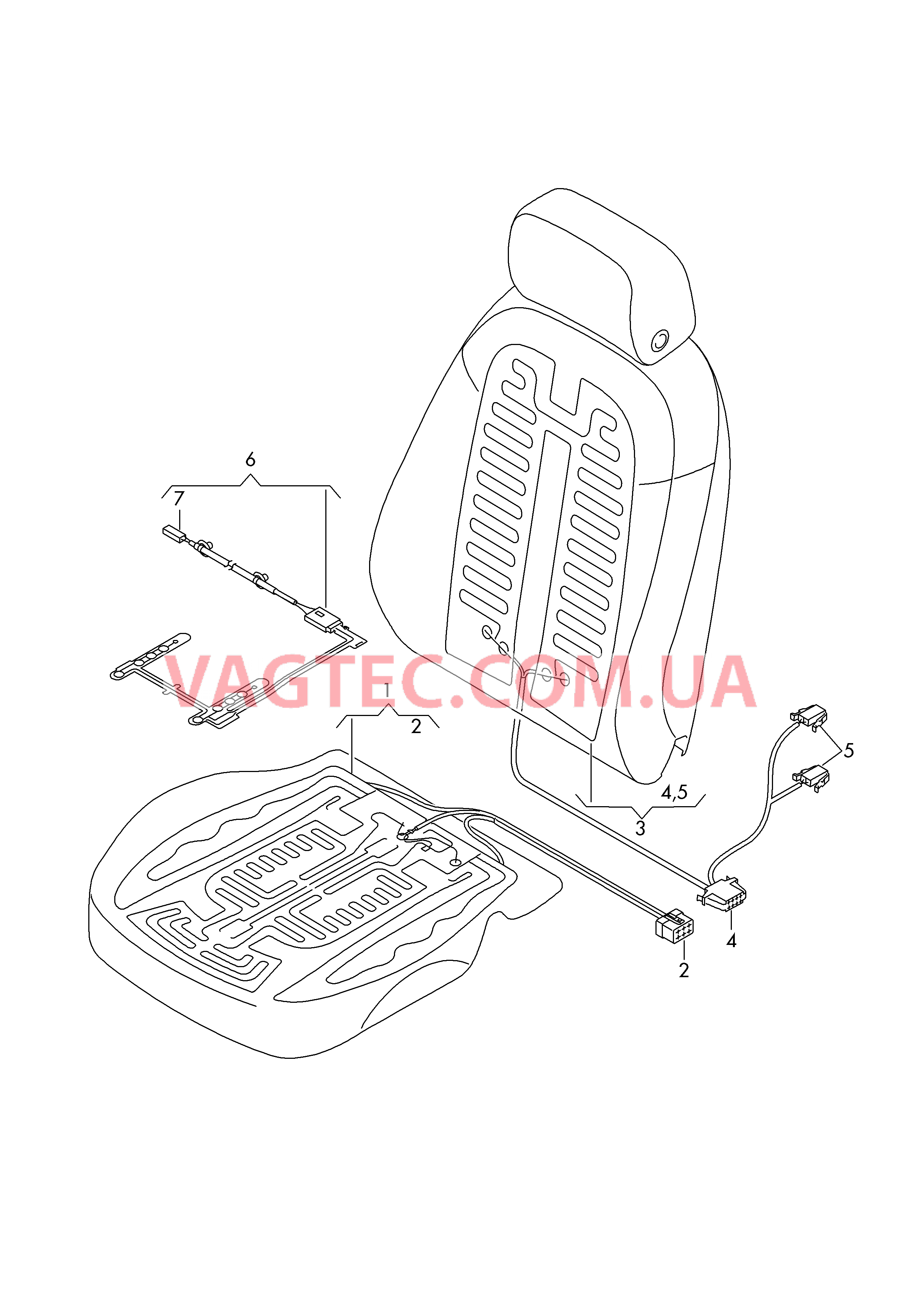 Нагревательный элемент спинки и подушки сиденья  Вставка распознавания занятости сиденья  для AUDI A6Q 2015
