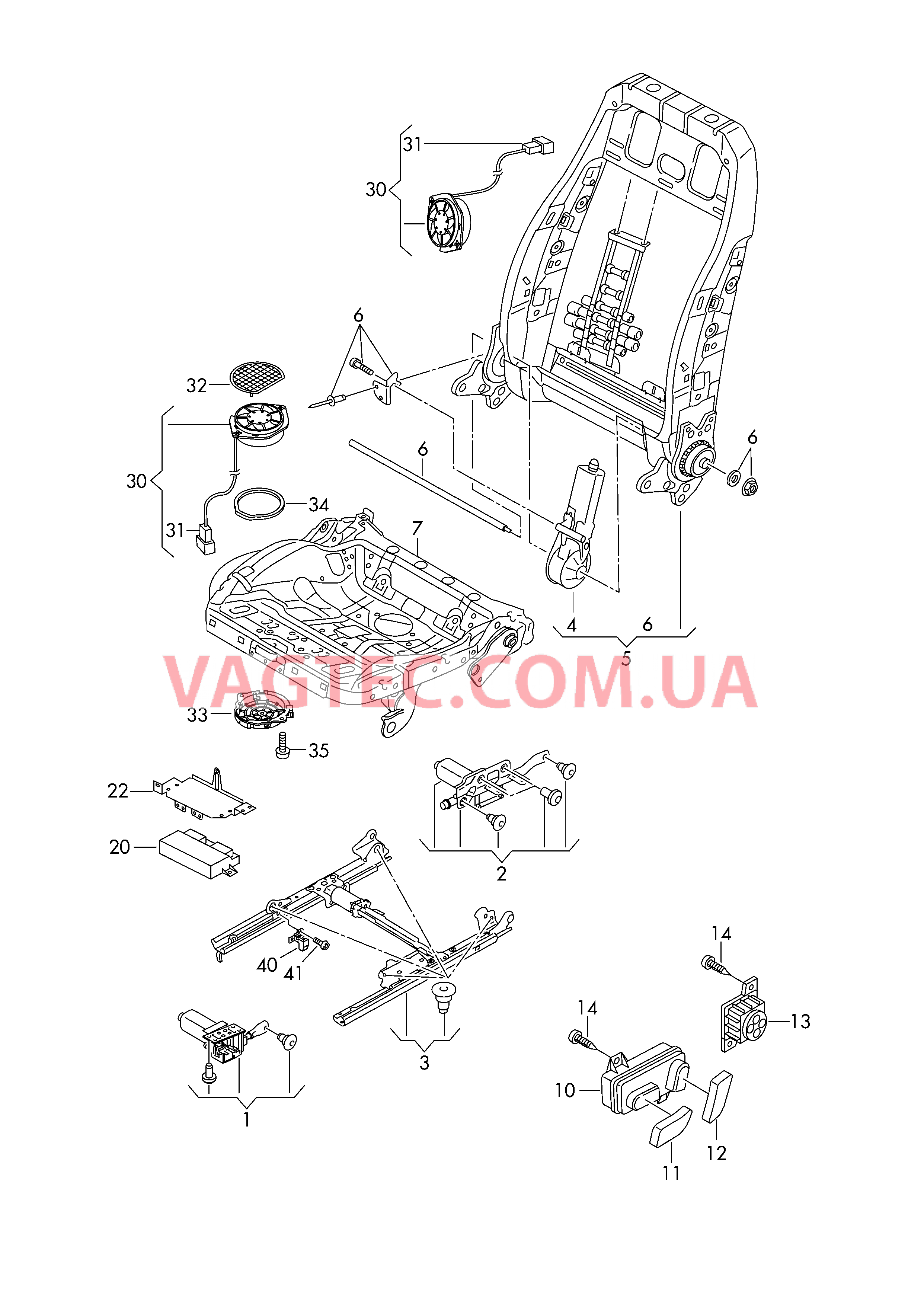Электрические компоненты регулировки сиденья и спинки  для AUDI A6Q 2017