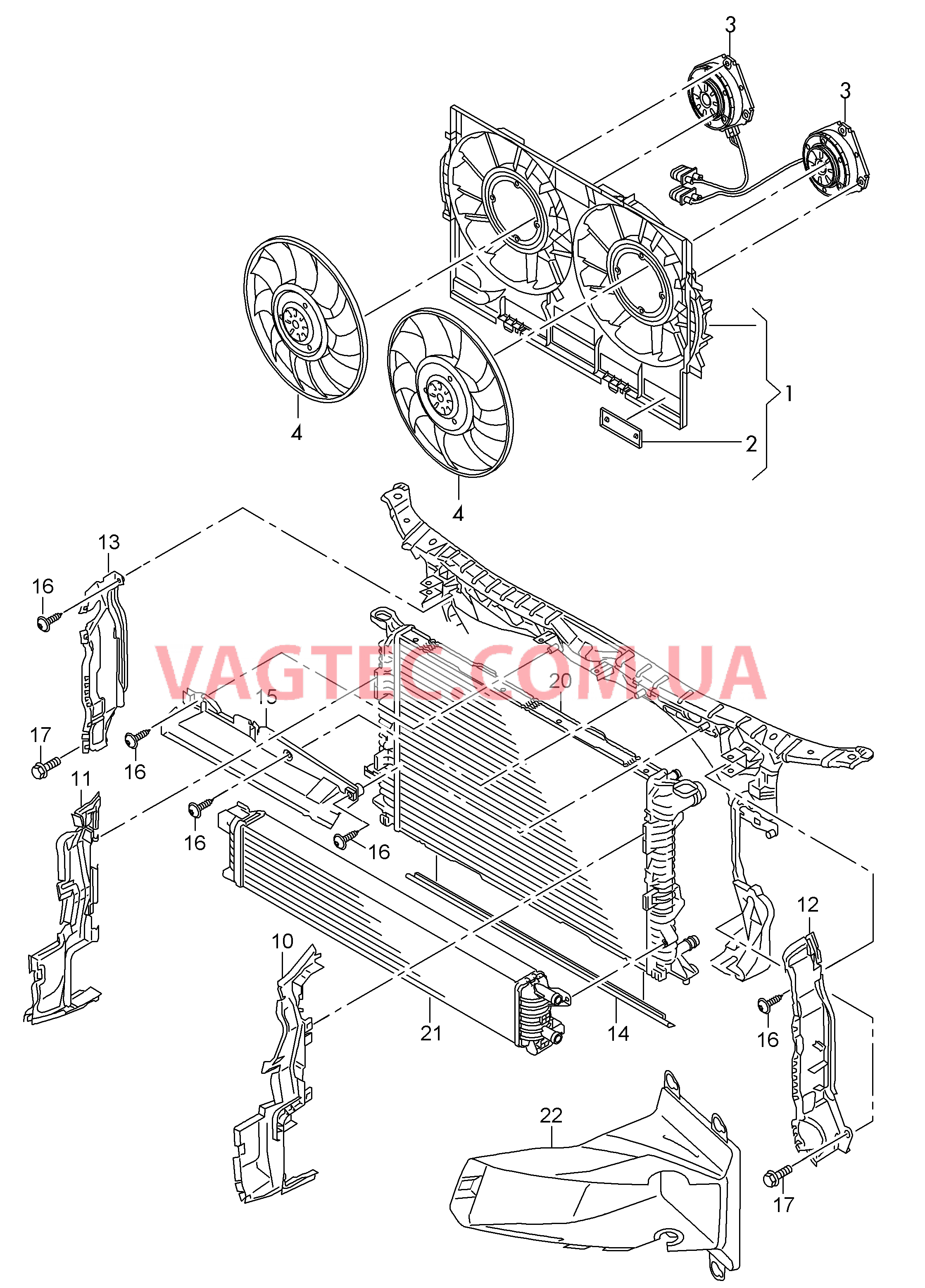 Рамка для двух вентиляторов Воздуховод  для AUDI A6 2011-1