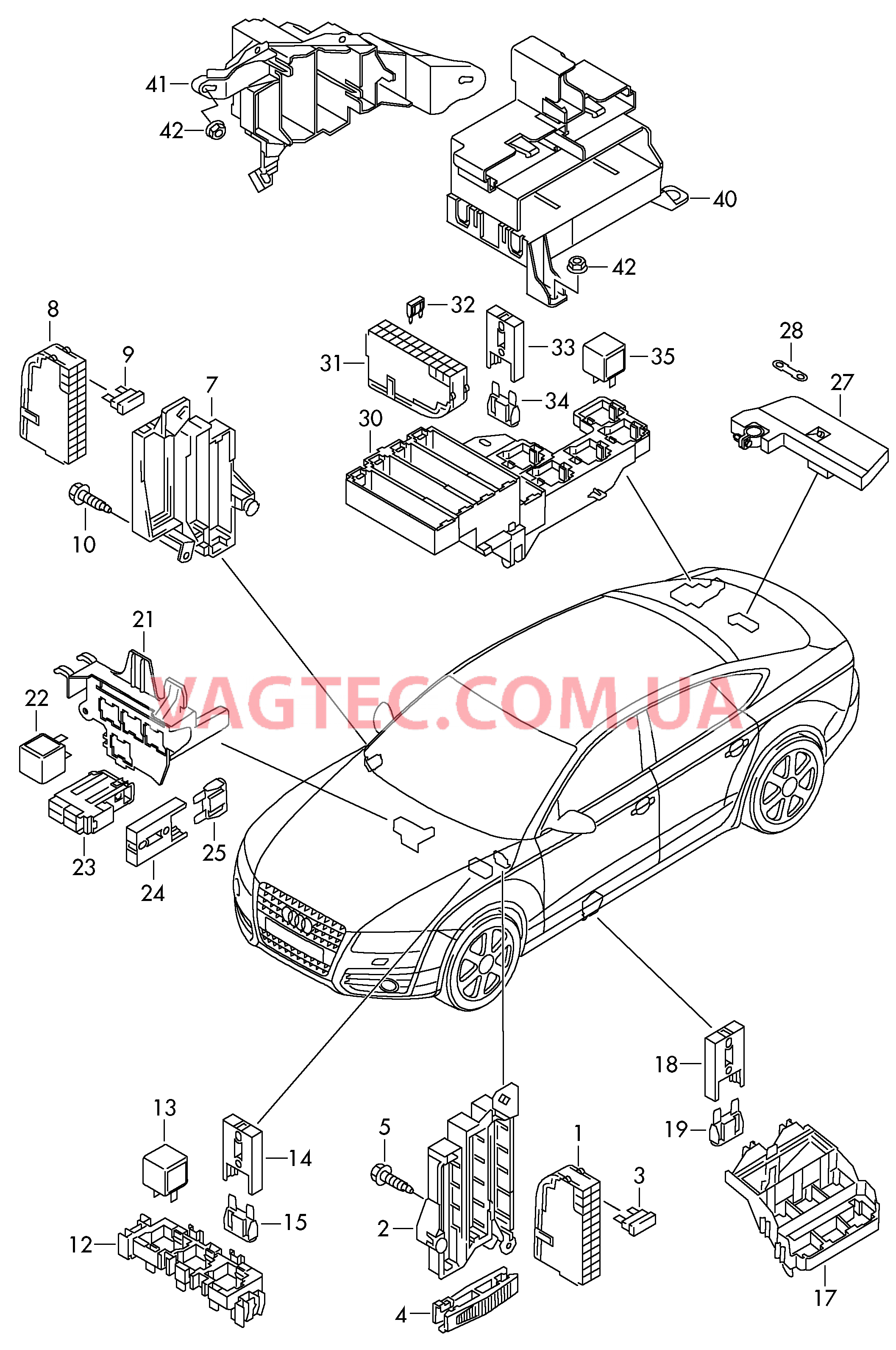 Конт. колодка плавк. предохр. Колодка реле и реле  для AUDI A7 2017