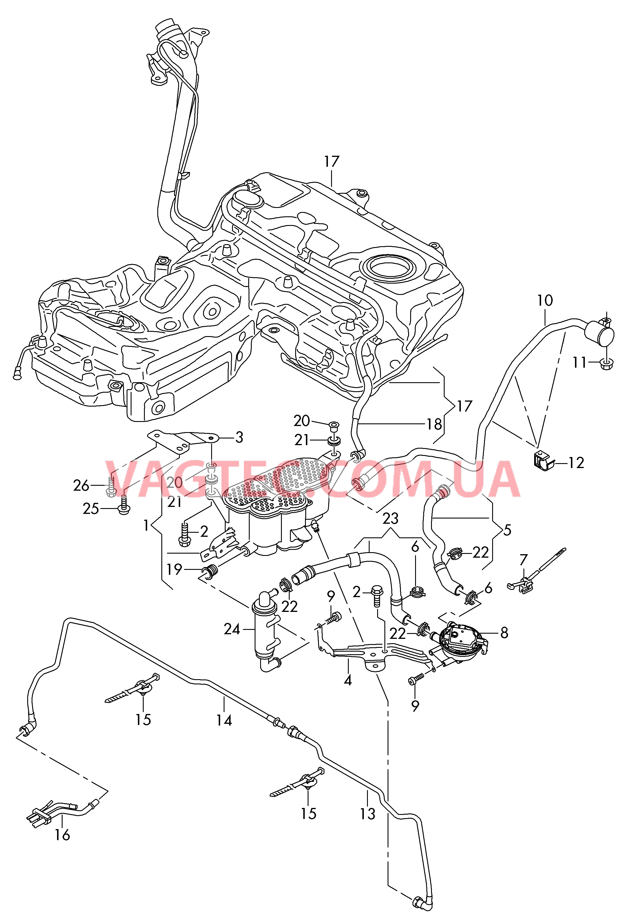 Адсорбер с клапаном  для AUDI A6 2017
