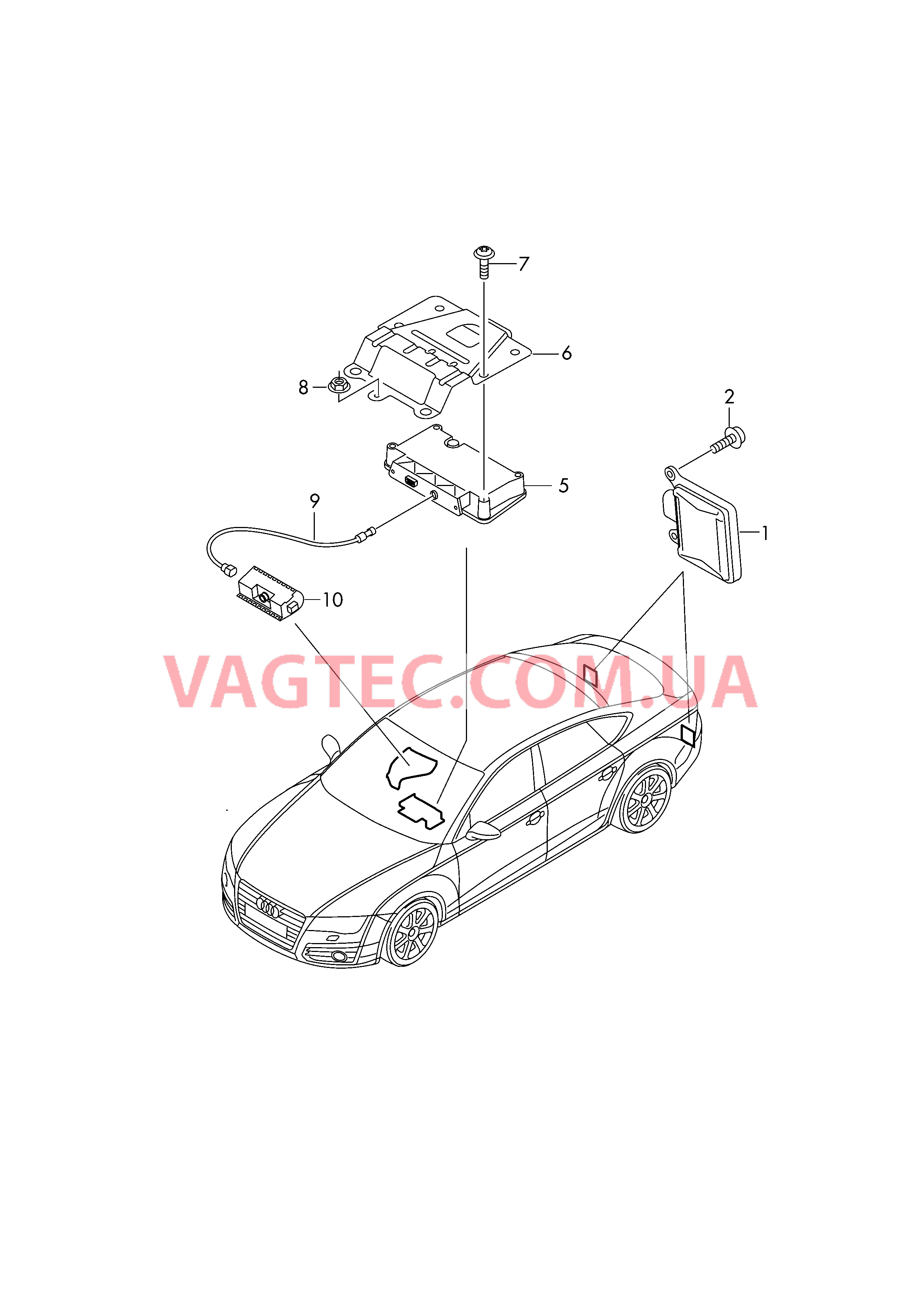 Блок управления ассистента смены полосы движ.  БУ обработки изображения  Фронтальная видеокамера вспомогательных систем для водит.  для AUDI A7 2016