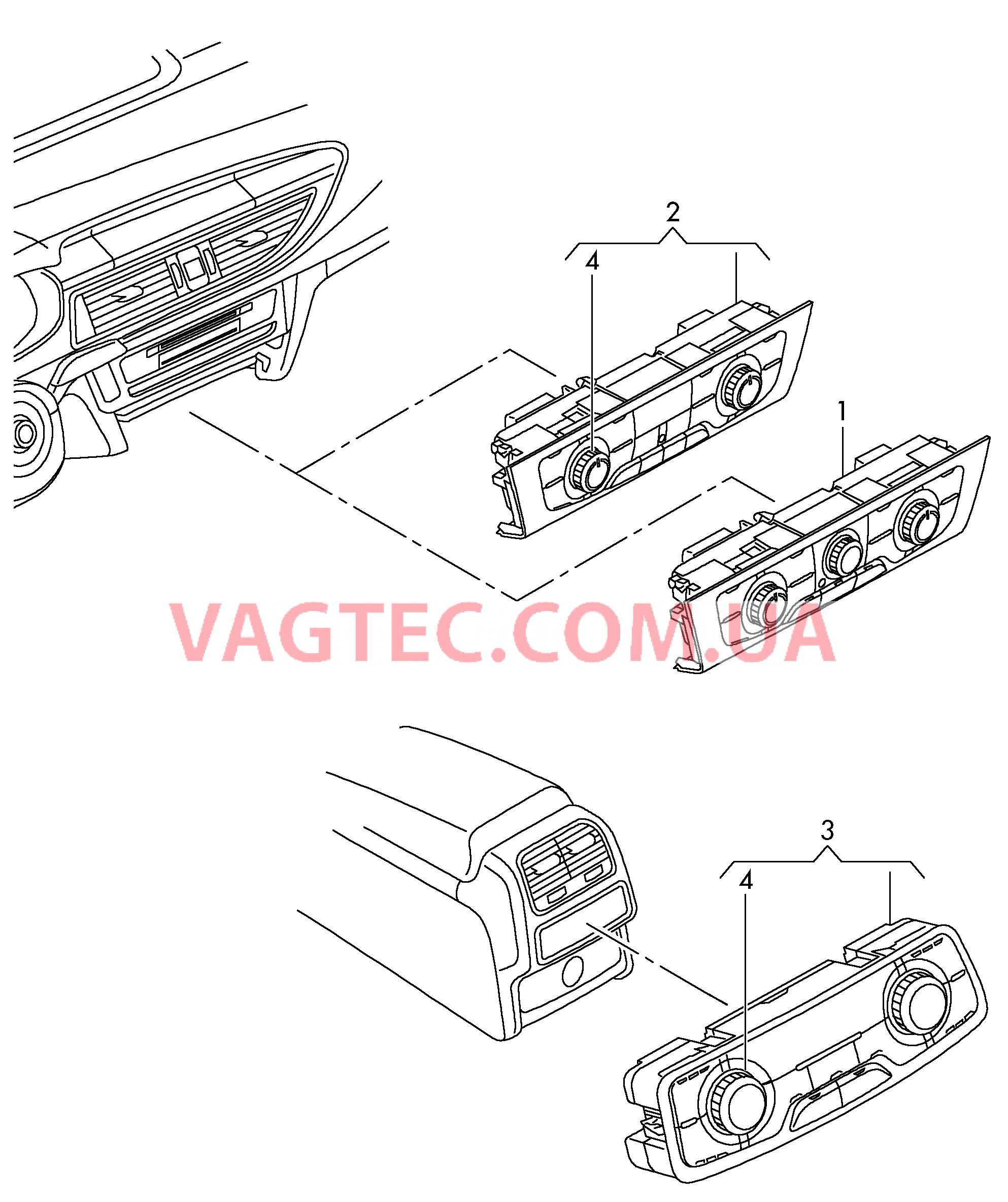 Панель управления и индикации климатической установки CLIMATRONIC  для AUDI A6AR 2017