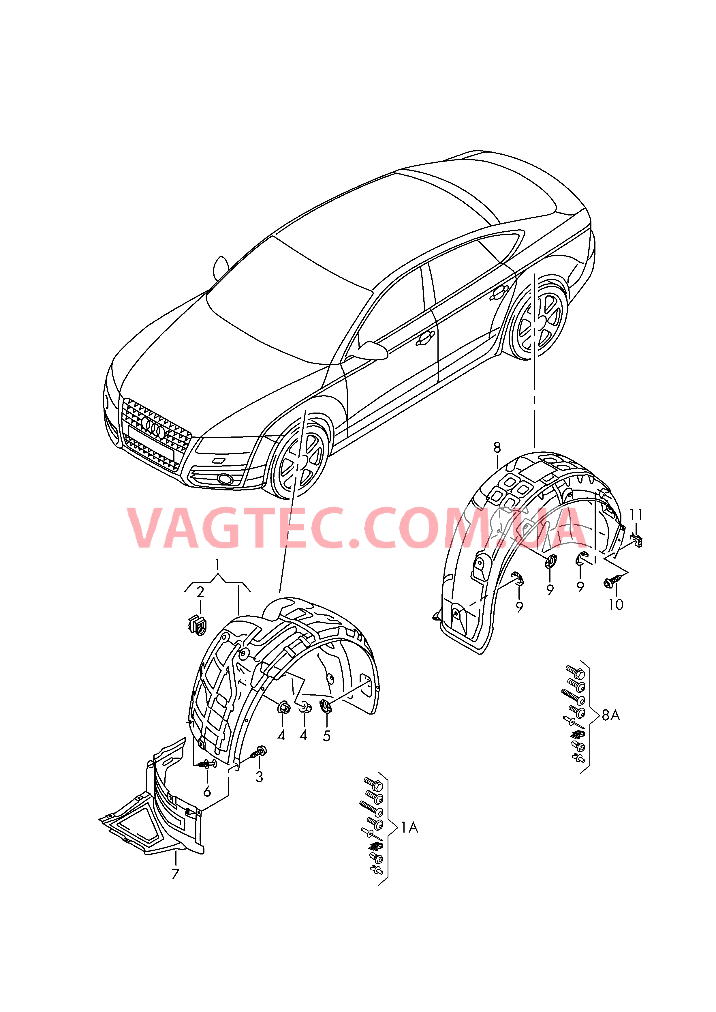 Локер колесной арки  для AUDI A7 2017