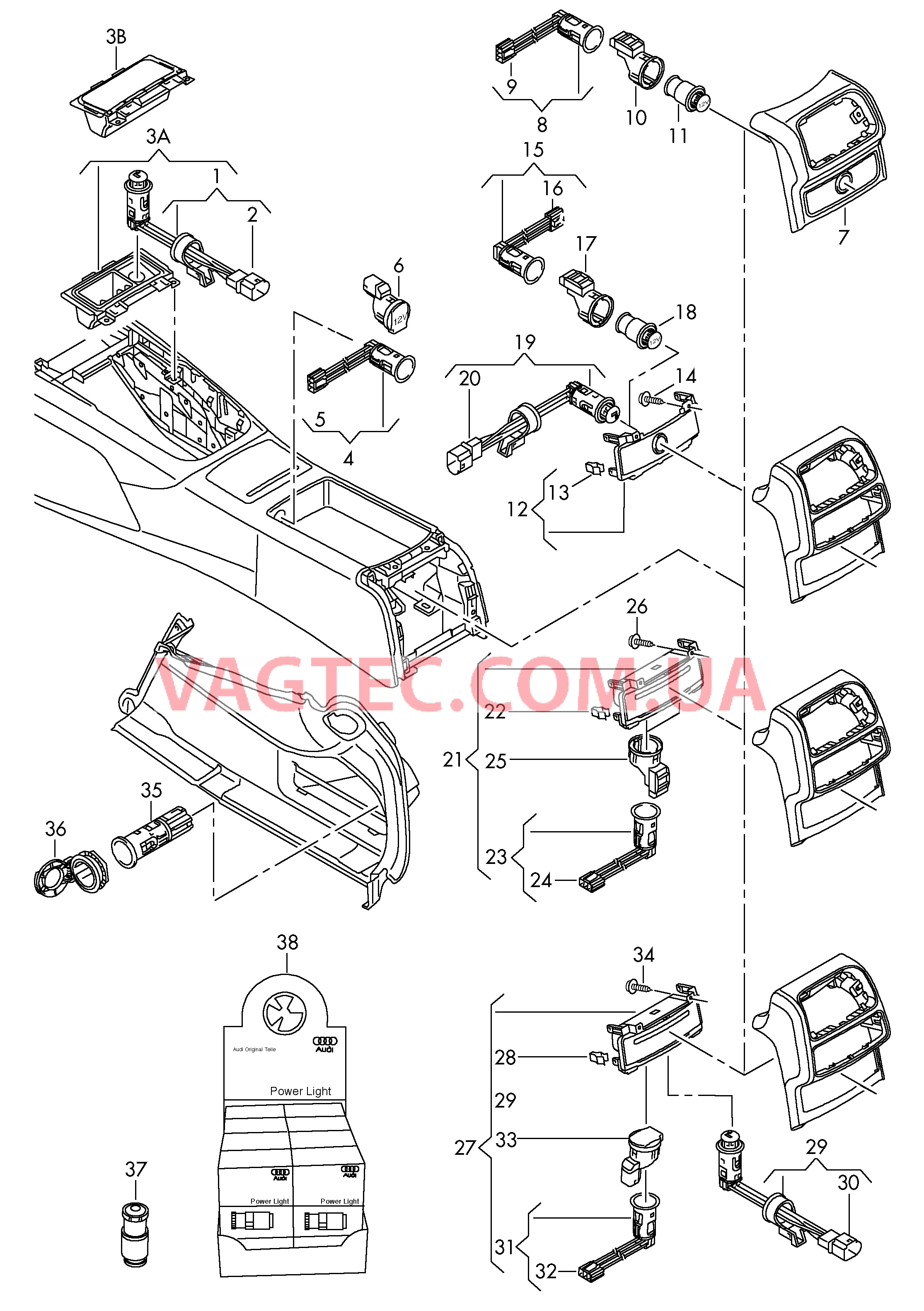 Прикуриватель Штепсельный разъем  для AUDI A6 2011-1