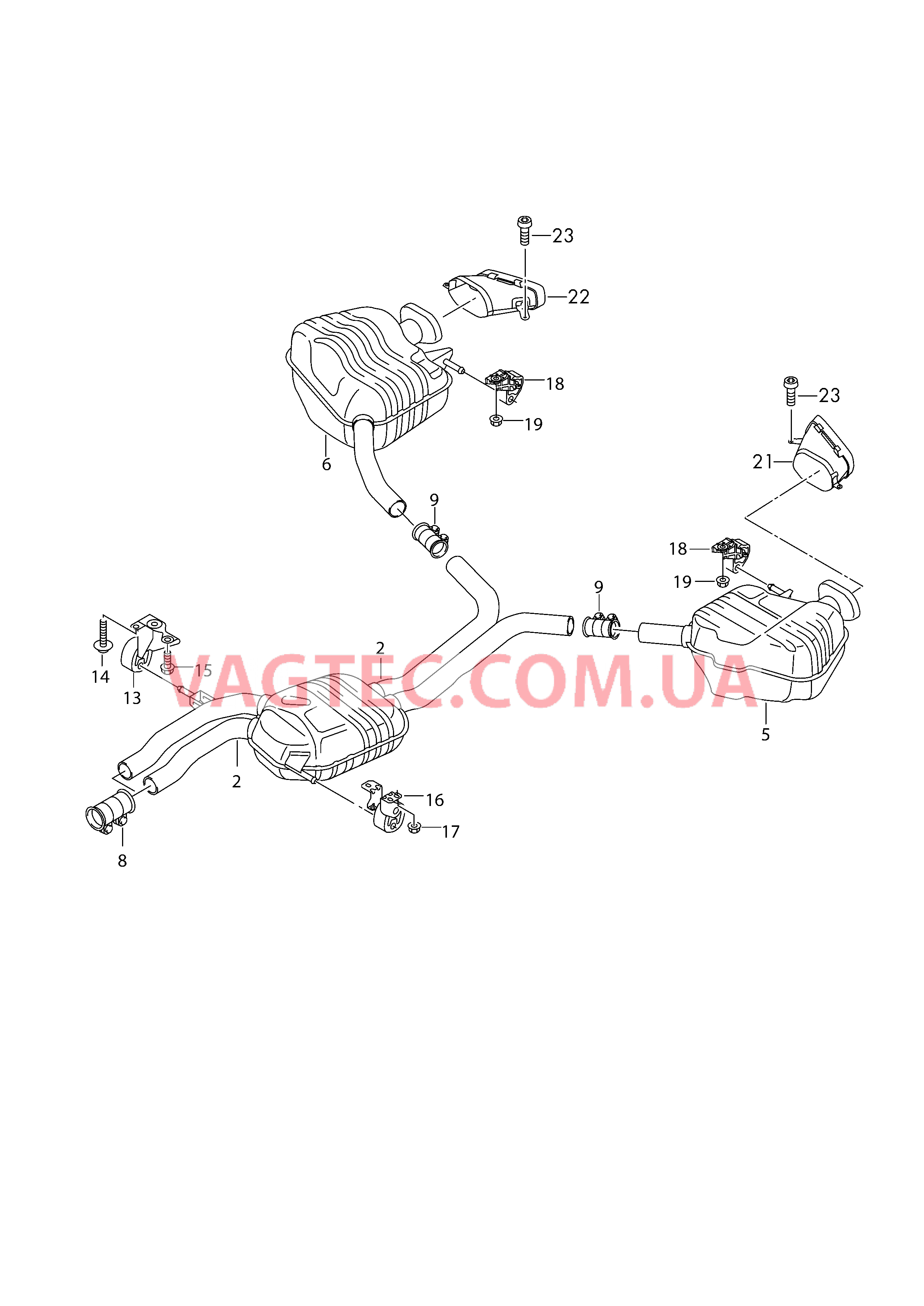 Средний глушитель Задний глушитель  для AUDI A6 2017
