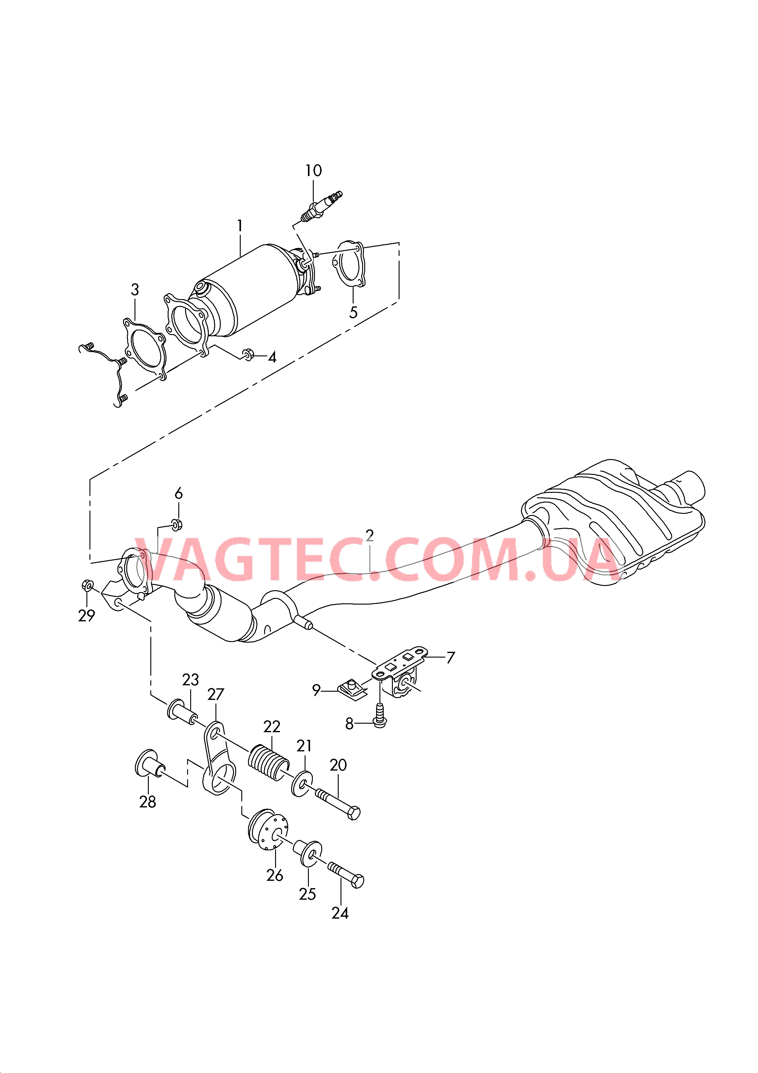 Труба выпуска ОГ с нейтрализат  для AUDI A7 2017