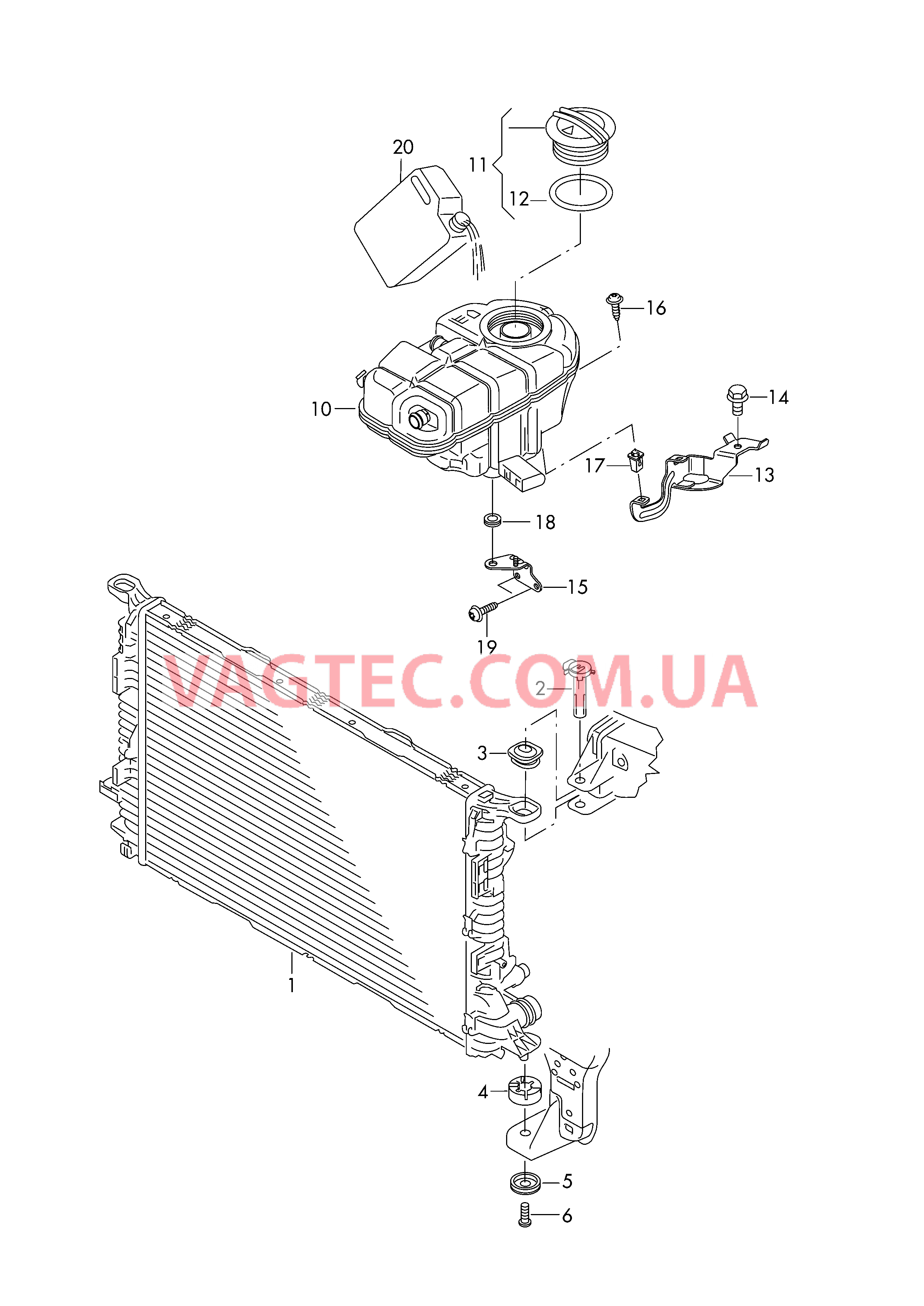 Радиатор охлаждающей жидкости Бачок, компенсационный  для AUDI A6AR 2019