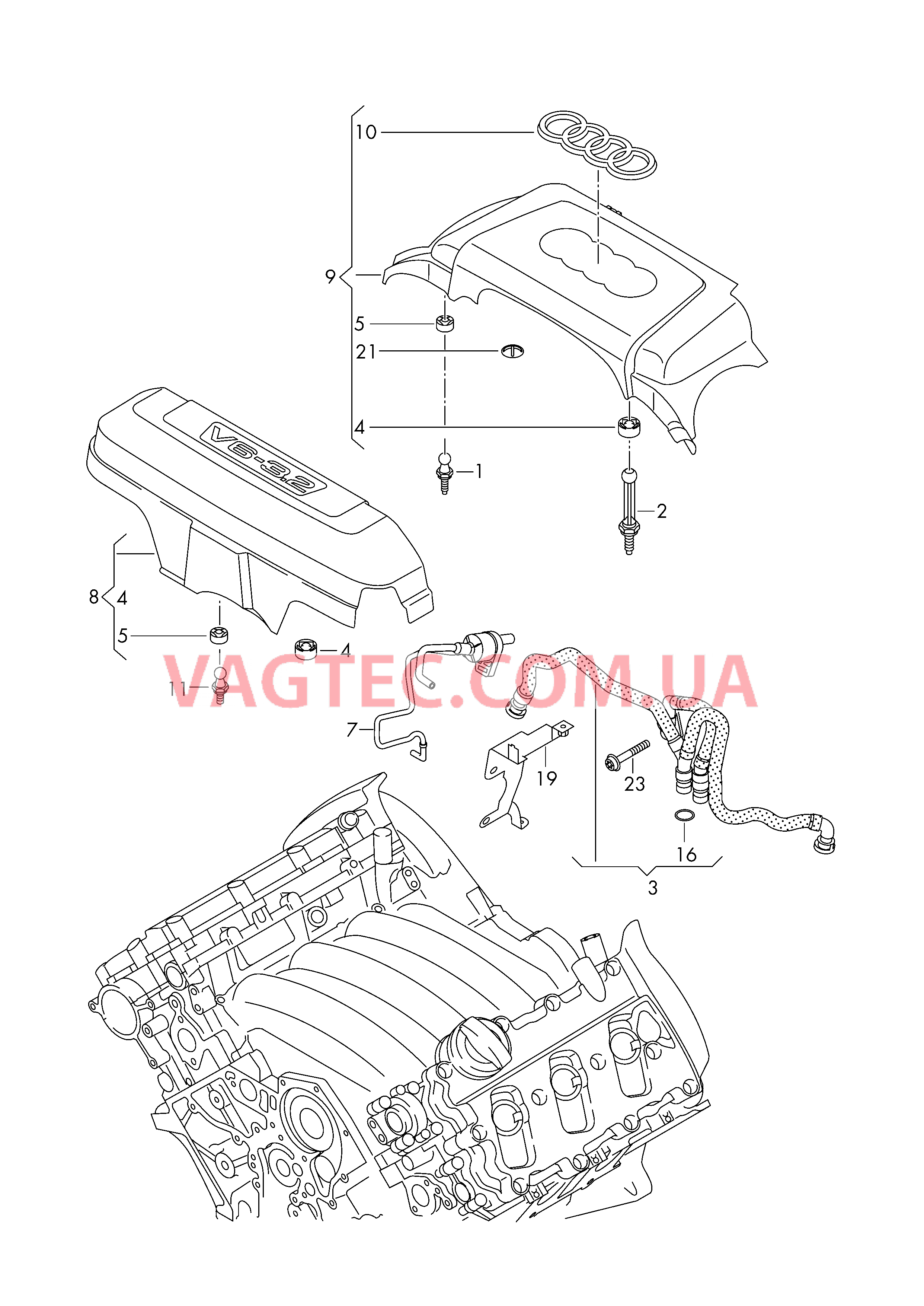 Кожух Вентиляция для блока цилиндров  для AUDI A7 2017