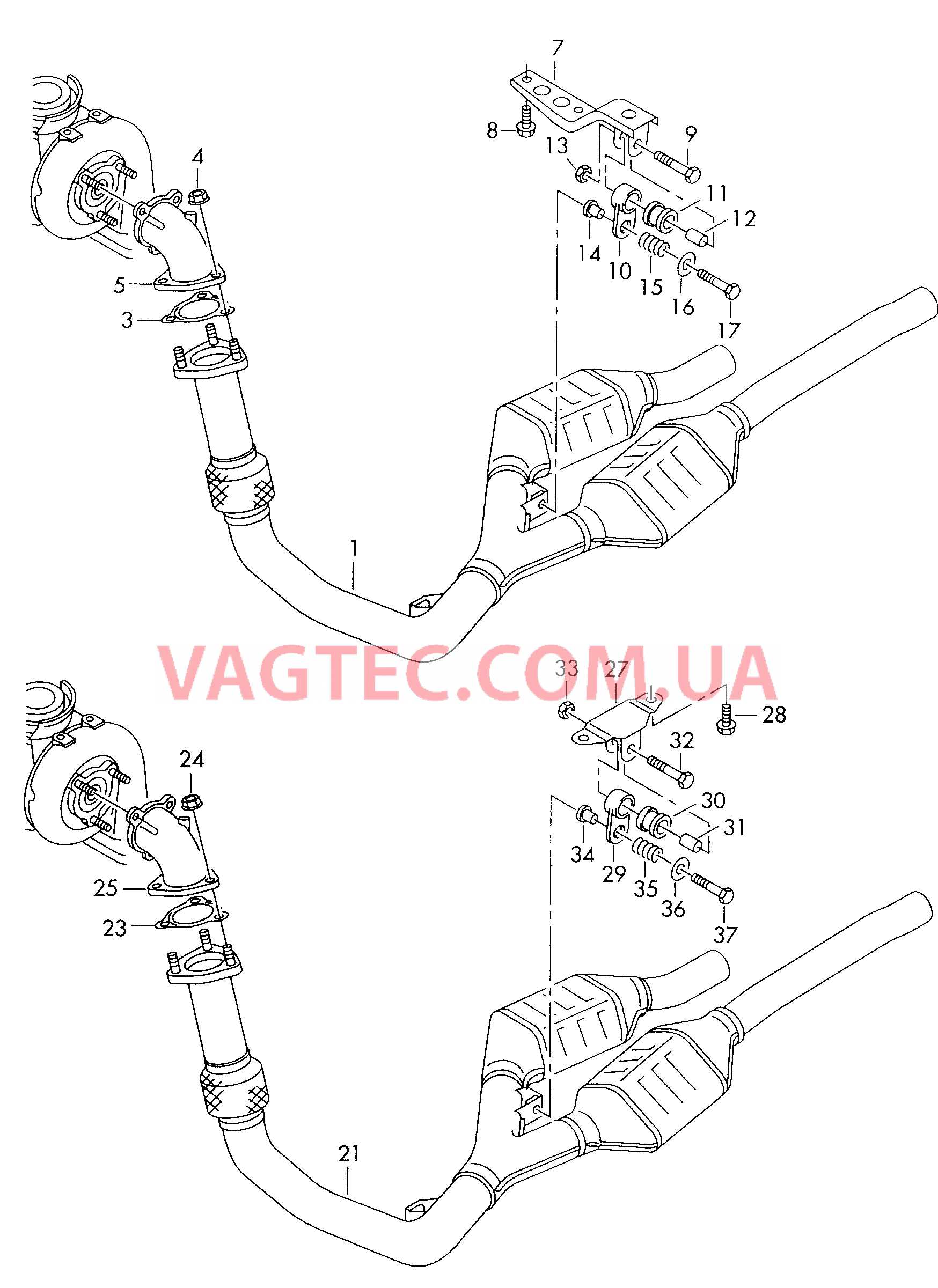 Труба выпуска ОГ с нейтрализат  для VOLKSWAGEN Passat 2002