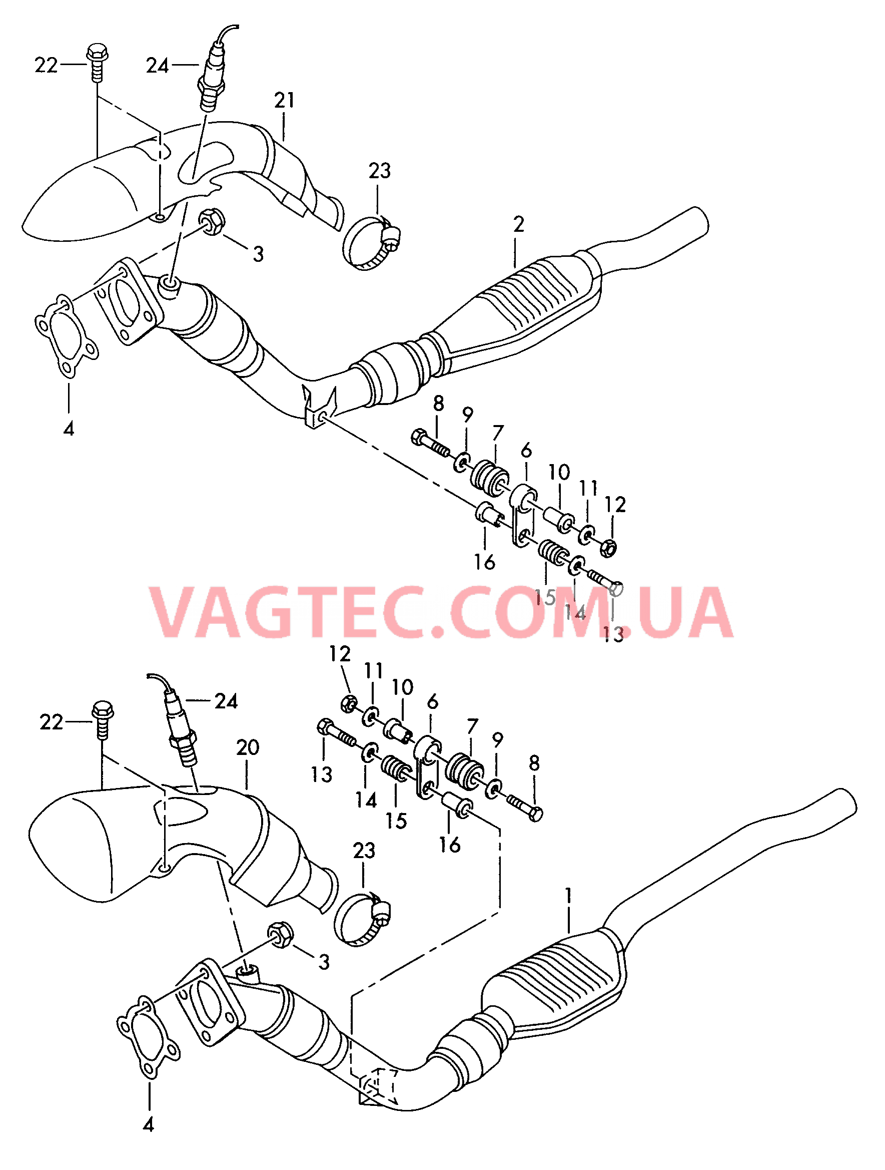  AUDI A6 Выпускная труба Нейтрализатор Передний глушитель  для AUDI A6 2000
