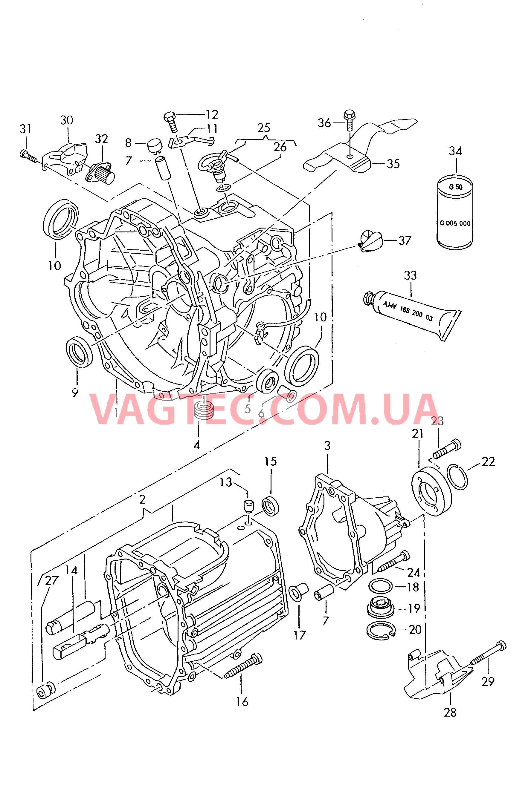 Картер коробки передач  для VOLKSWAGEN Passat 2001