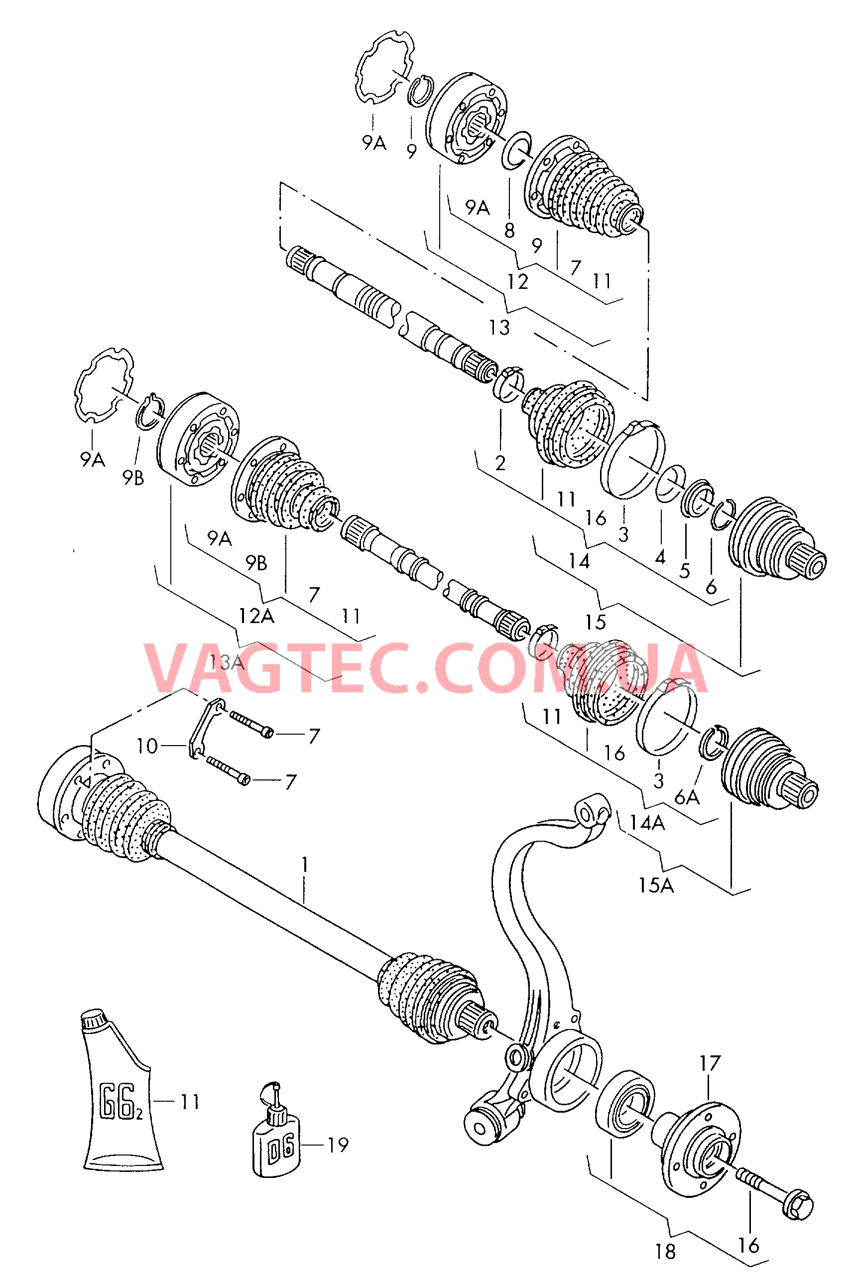 Приводной вал Ступица  для AUDI RS4 2001