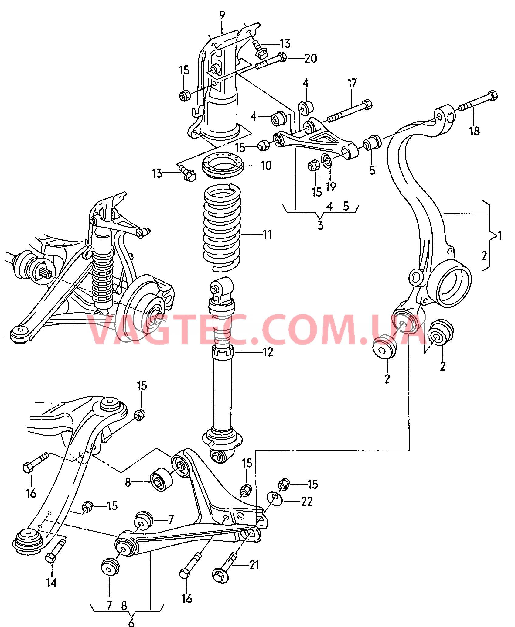 Поворотный кулак Подвеска  для AUDI A4Q 2001