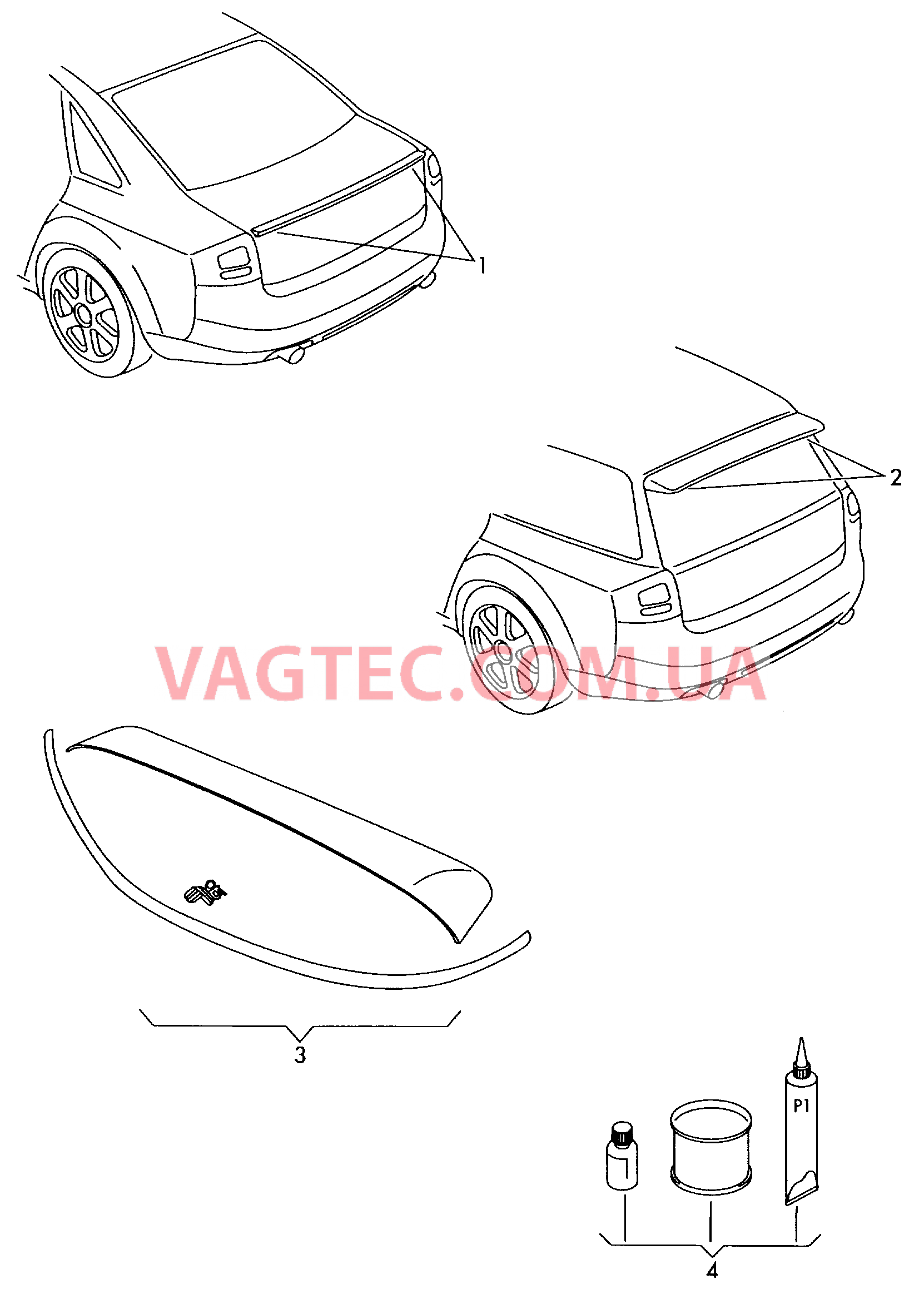 Оригинальные аксессуары Аэродинамический обвес   для AUDI A6Q 2003