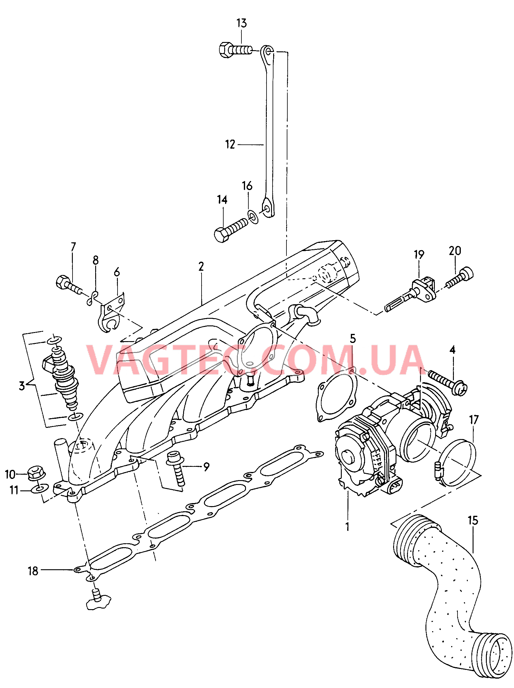  AUDI A6 Патрубок впускного тракта Блок дроссельной заслонки  для AUDI A6 2001