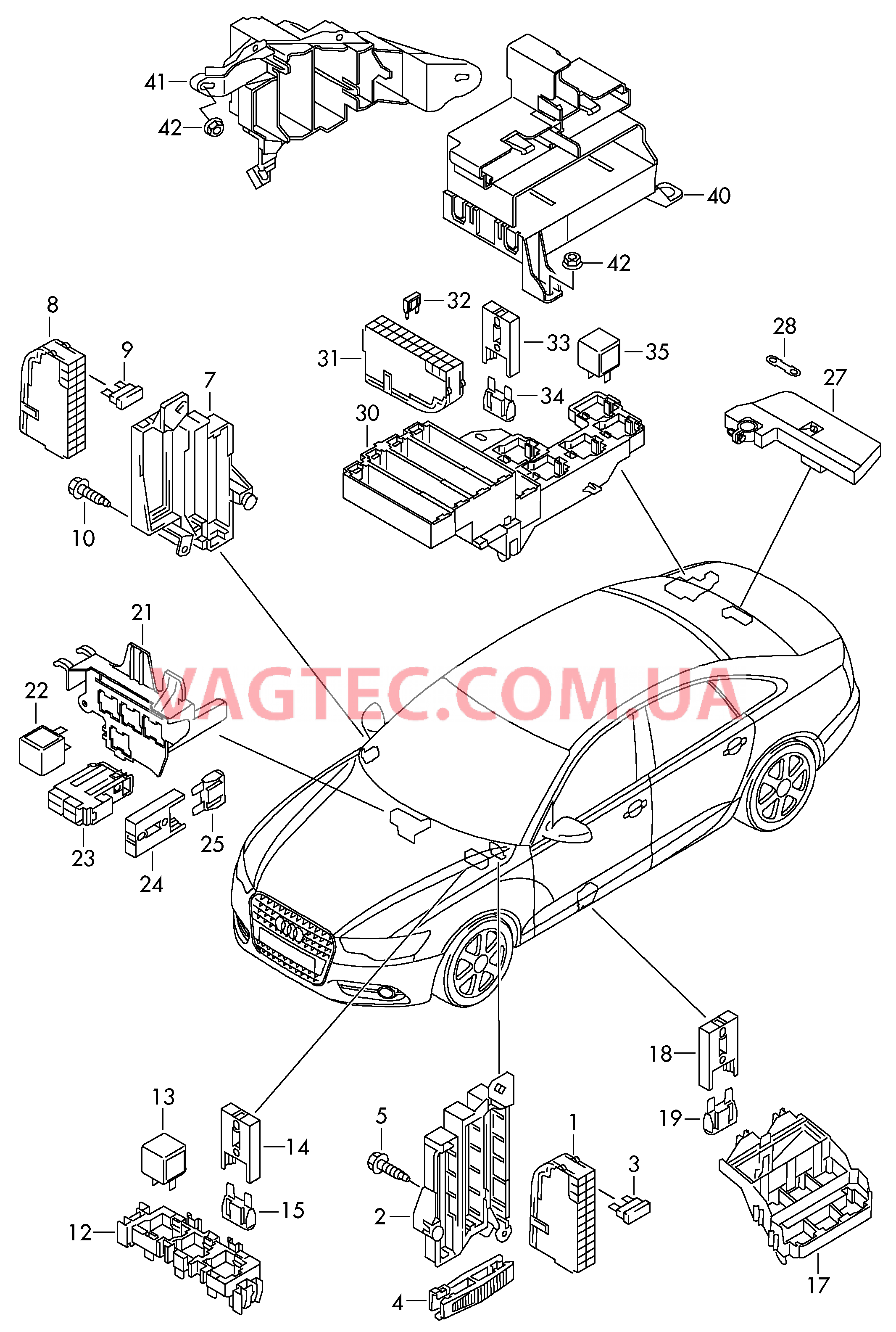 Конт. колодка плавк. предохр. Колодка реле и реле  для AUDI A6 2015