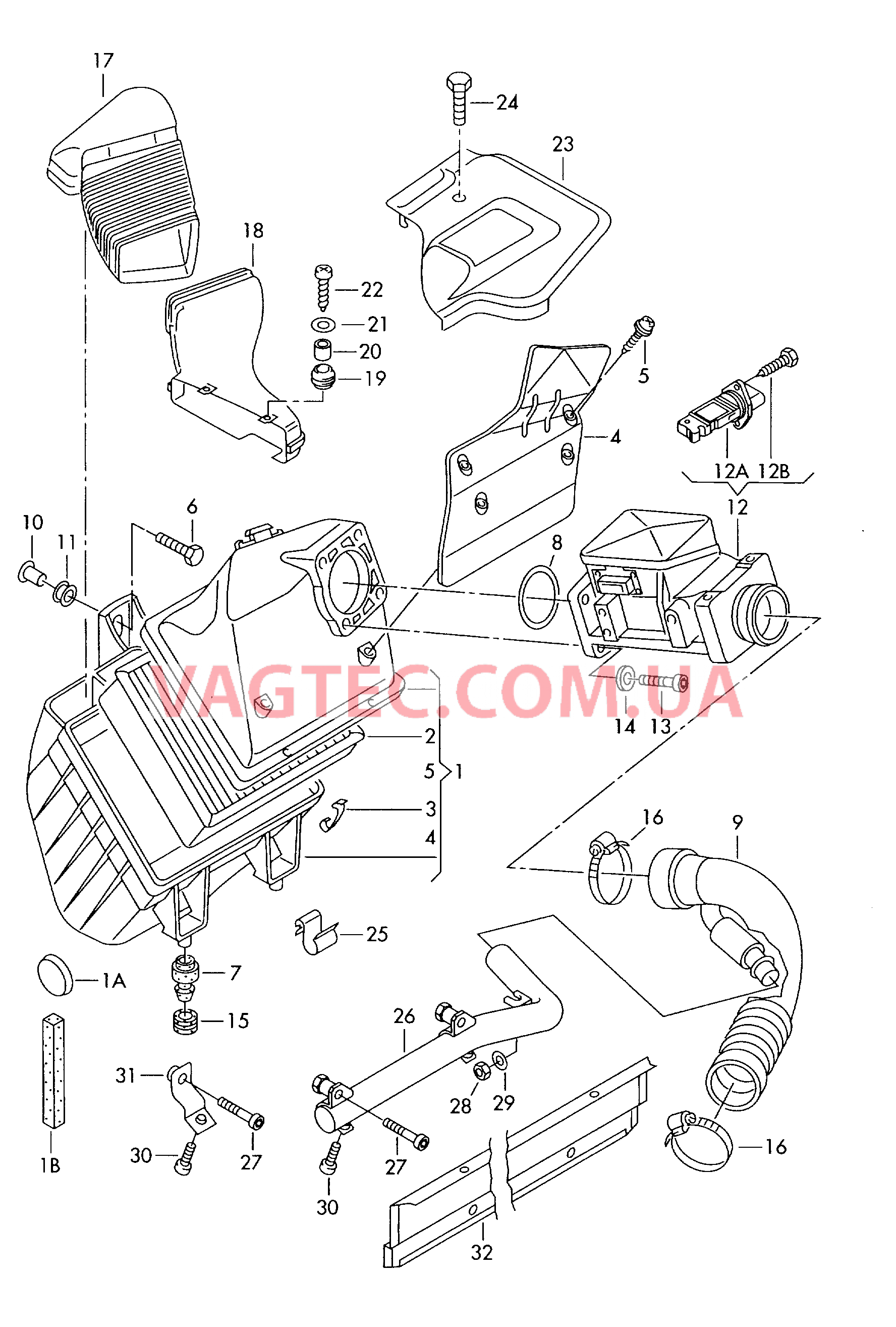 Возд. фильтр с сопутств. деталями  для AUDI A6 2005