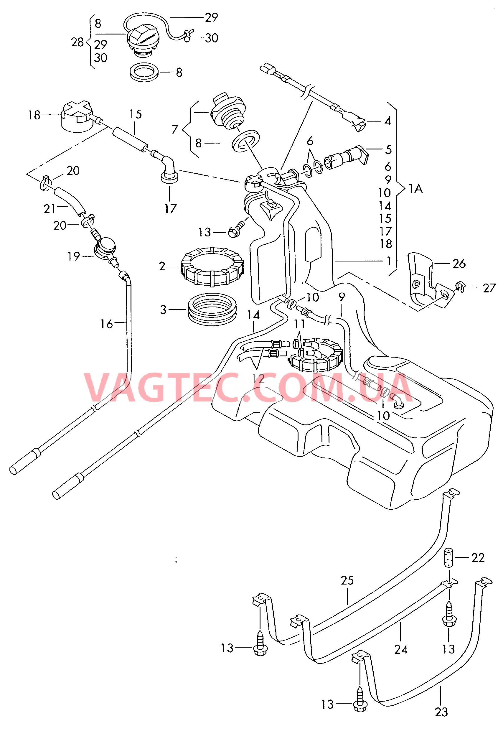 Топливный бак с навесными деталями  для AUDI A6Q 2005