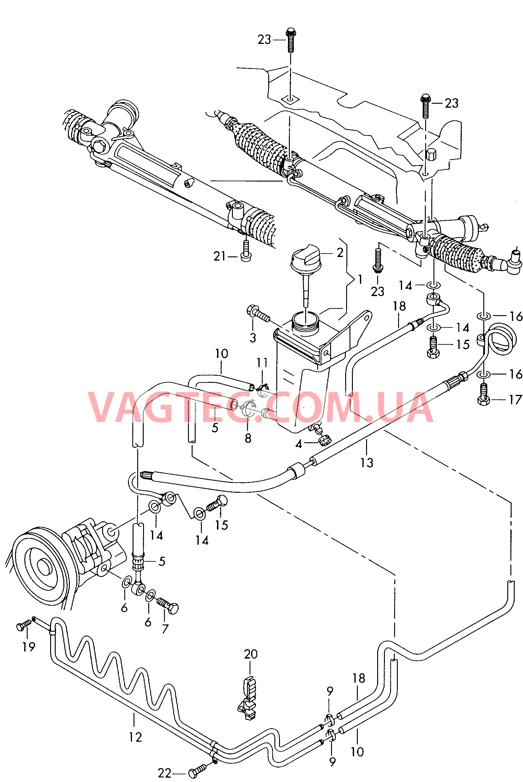 Масляный бачок с соединительными деталями, шлангами  для AUDI A6Q 2001