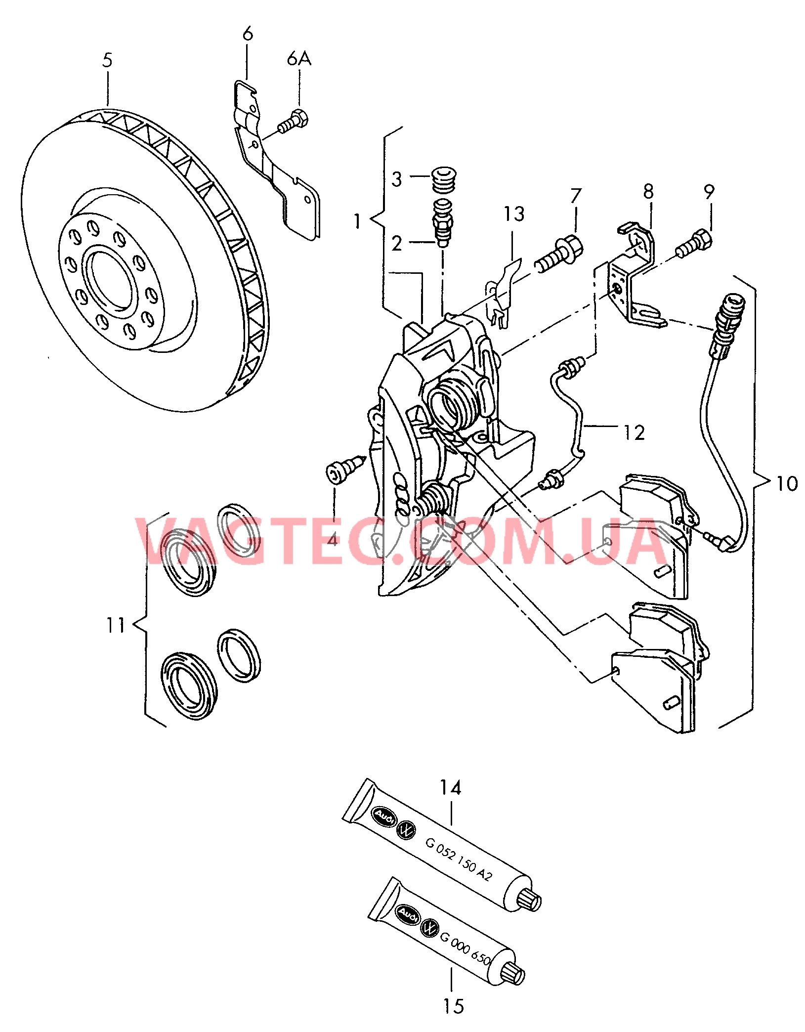 Диск. тор. ме-зм с плав. скоб.  AUDI A6 Тормозной диск (вентилир.)   F             >> 4B-X-060 000* для AUDI A6 2000