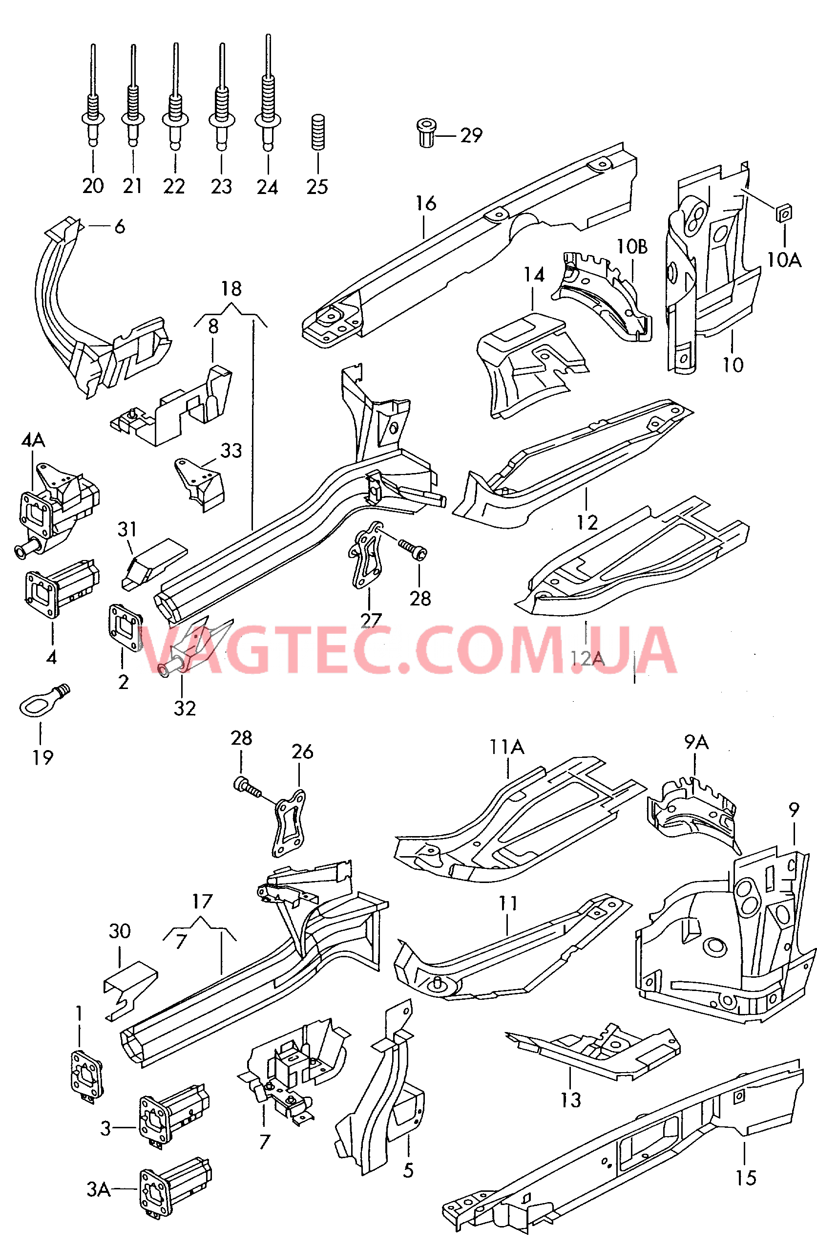 Лонжерон Арка колеса  для AUDI A6 2003