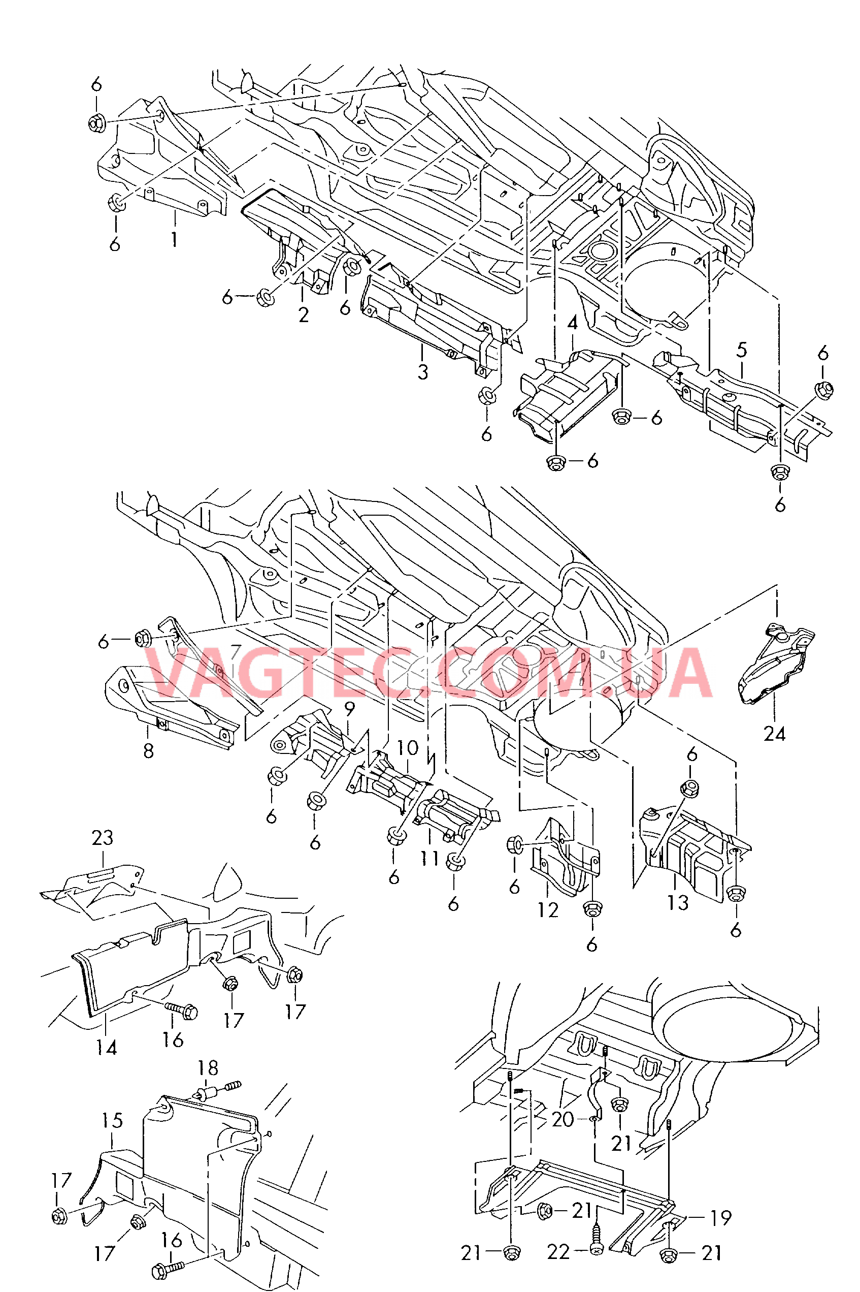 Теплоизоляция днища Облицовка топливного бака  для AUDI A6AR 2002