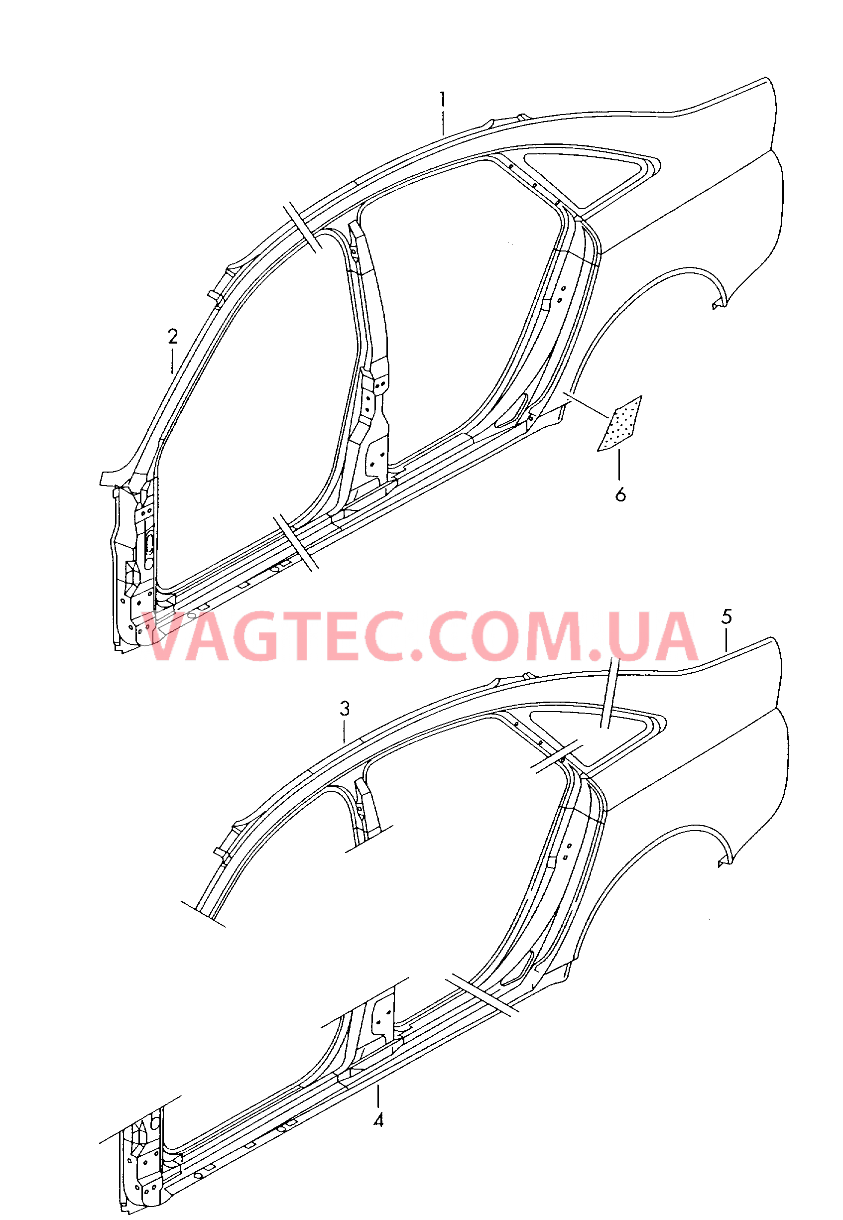 Отрезные детали боковины  Пленка для защиты от камней  для AUDI A6 2004