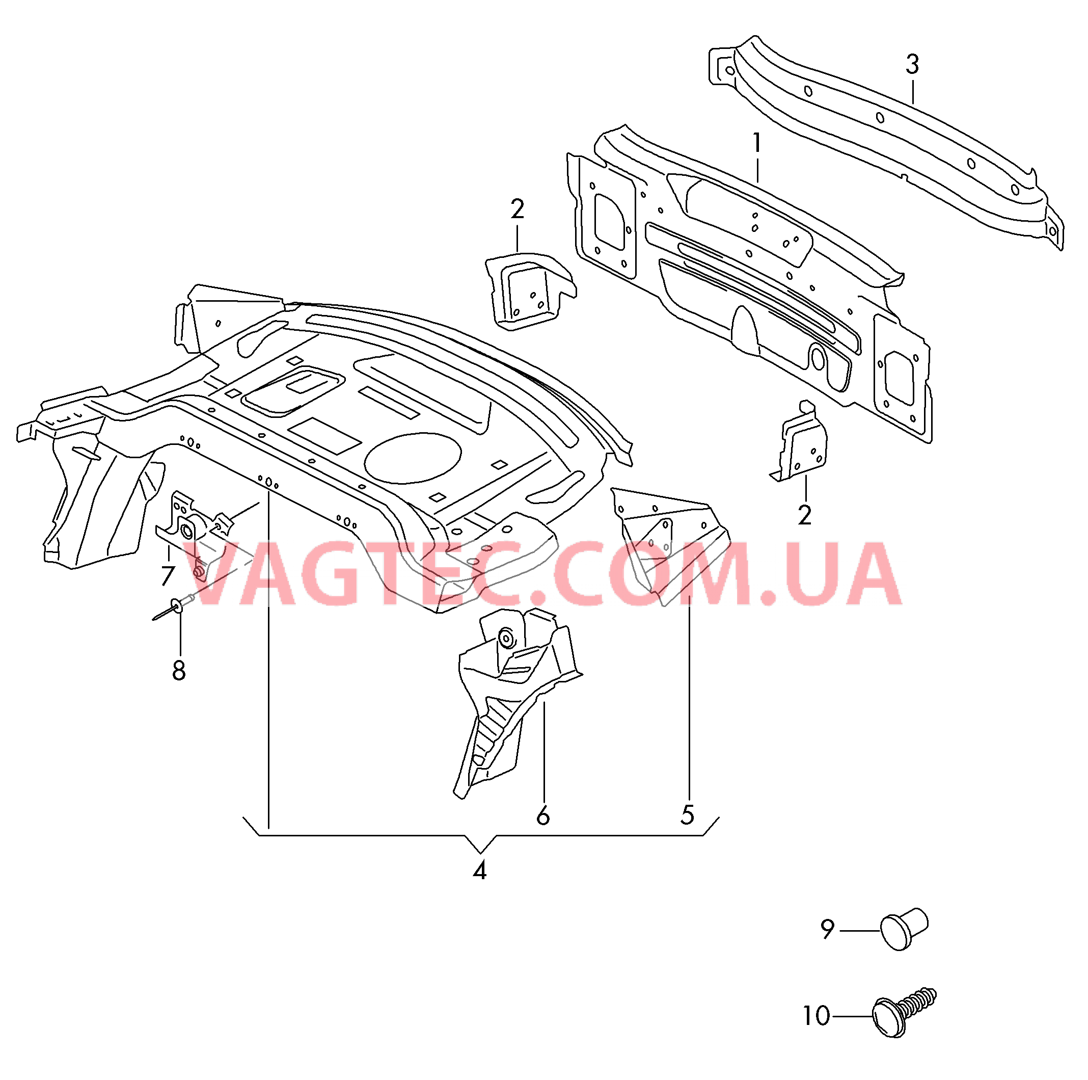 Задняя панель Cтенка задняя  для AUDI A6 2018