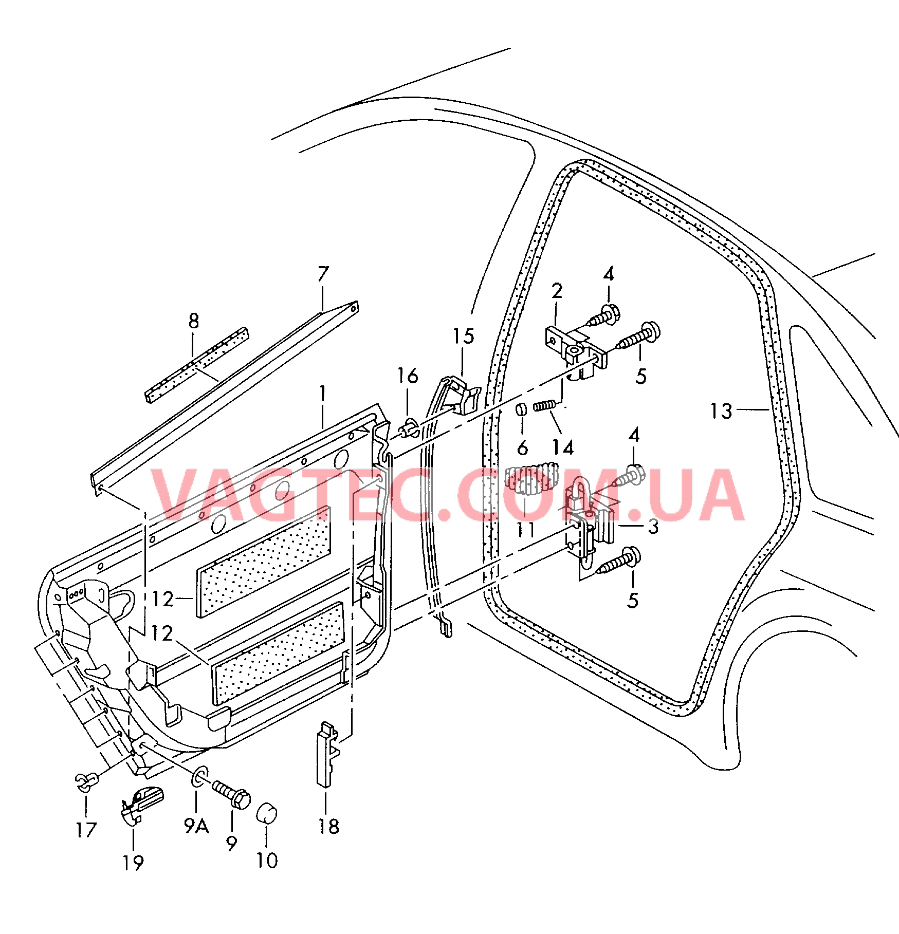 Двери Петля двери Уплотнитель двери Защитный брус  для AUDI A6AR 2003