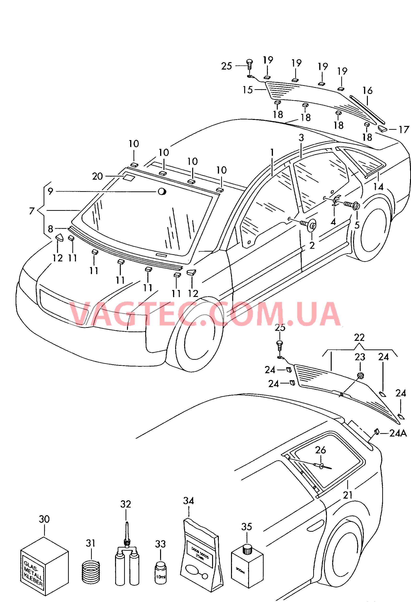  AUDI A6 Стёкла  для AUDI A6 2000