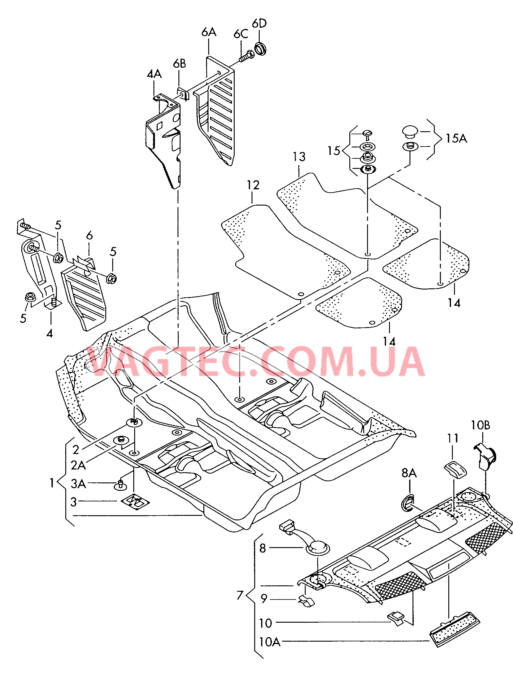 Коврики Упор для ног Обивка задней полки .  для AUDI A6Q 2000