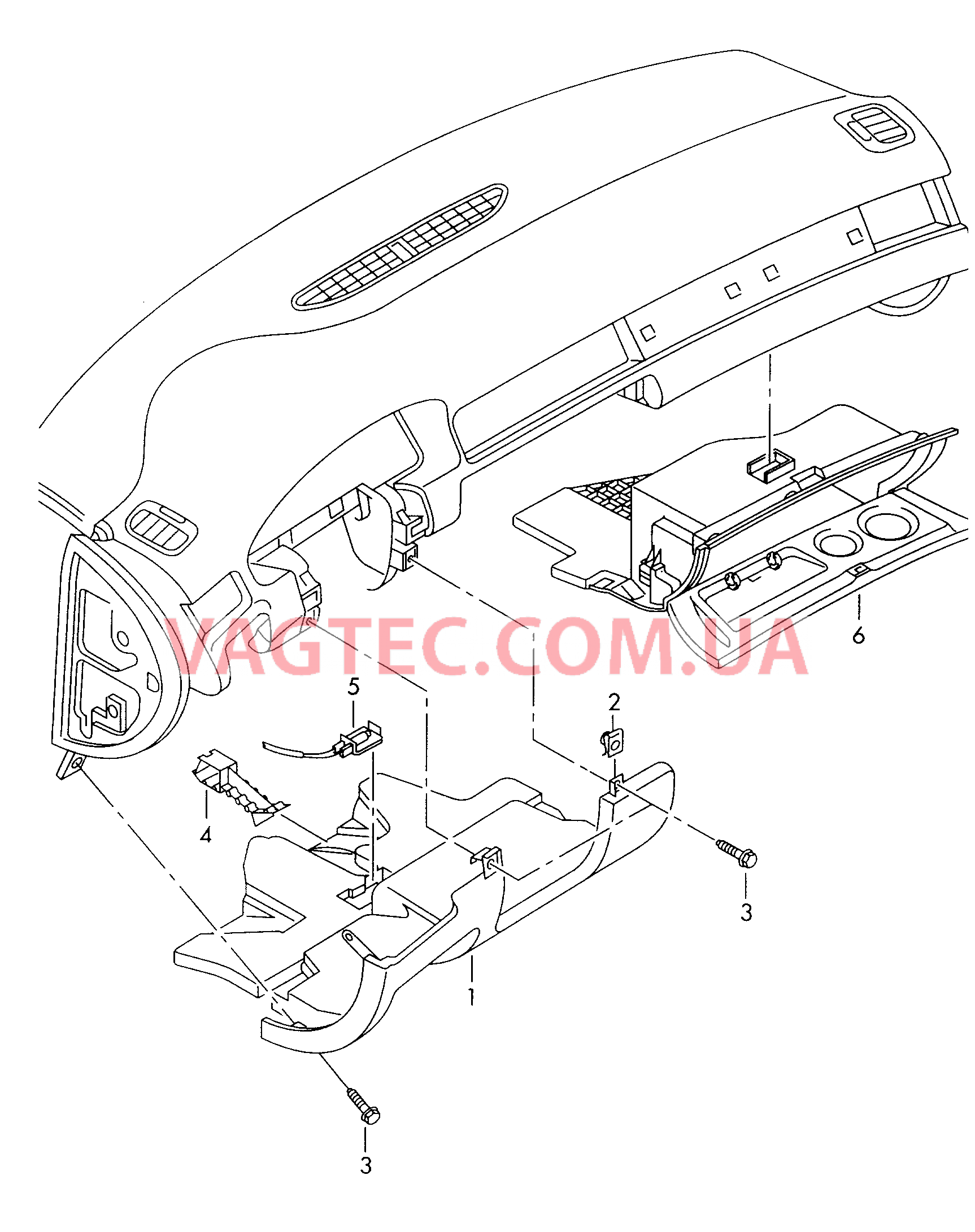 Вещевое отделение Крышка и обшивка для панели приборов  для AUDI RS6 2004