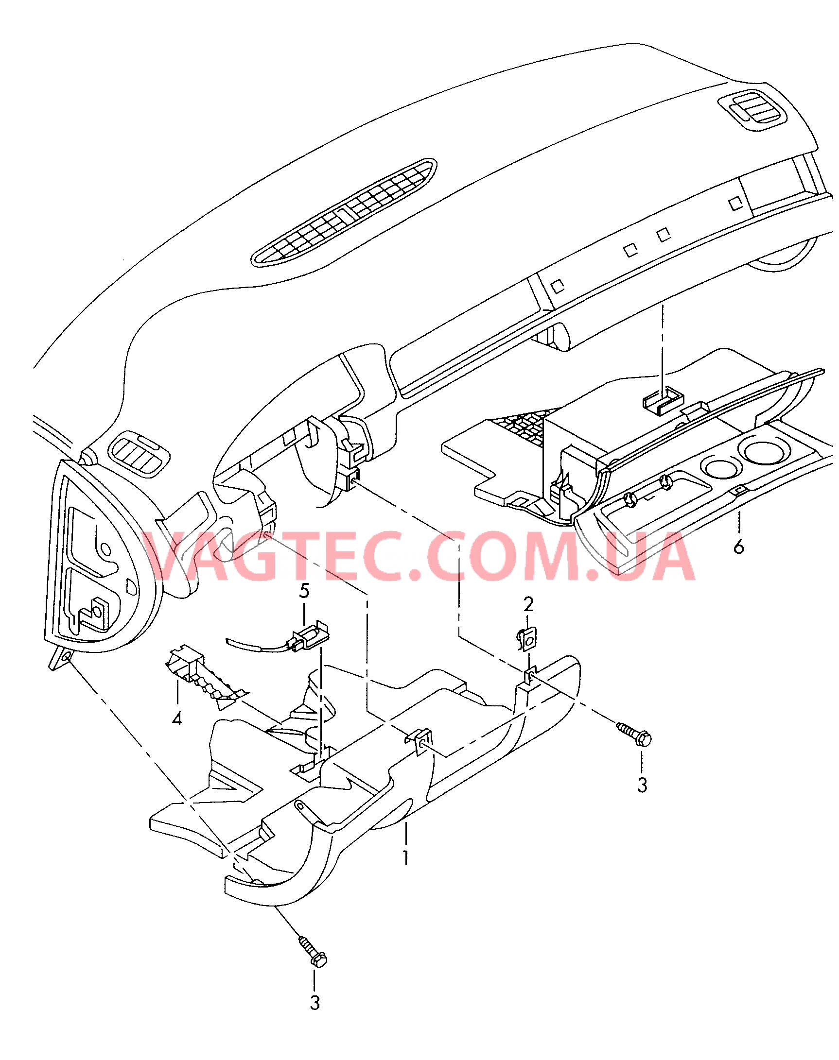 Вещевое отделение Крышка и обшивка для панели приборов  для AUDI A6AR 2003