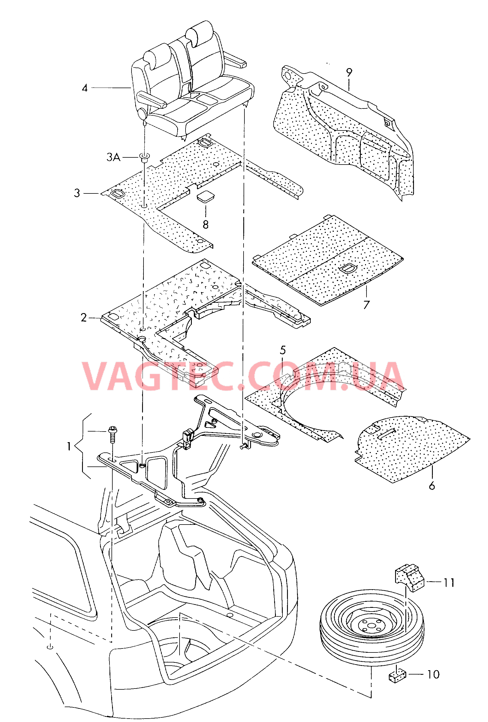 Детали не в сборе для а/м с детским сиденьем и (для постзаводской установки)  для AUDI A6AR 2000