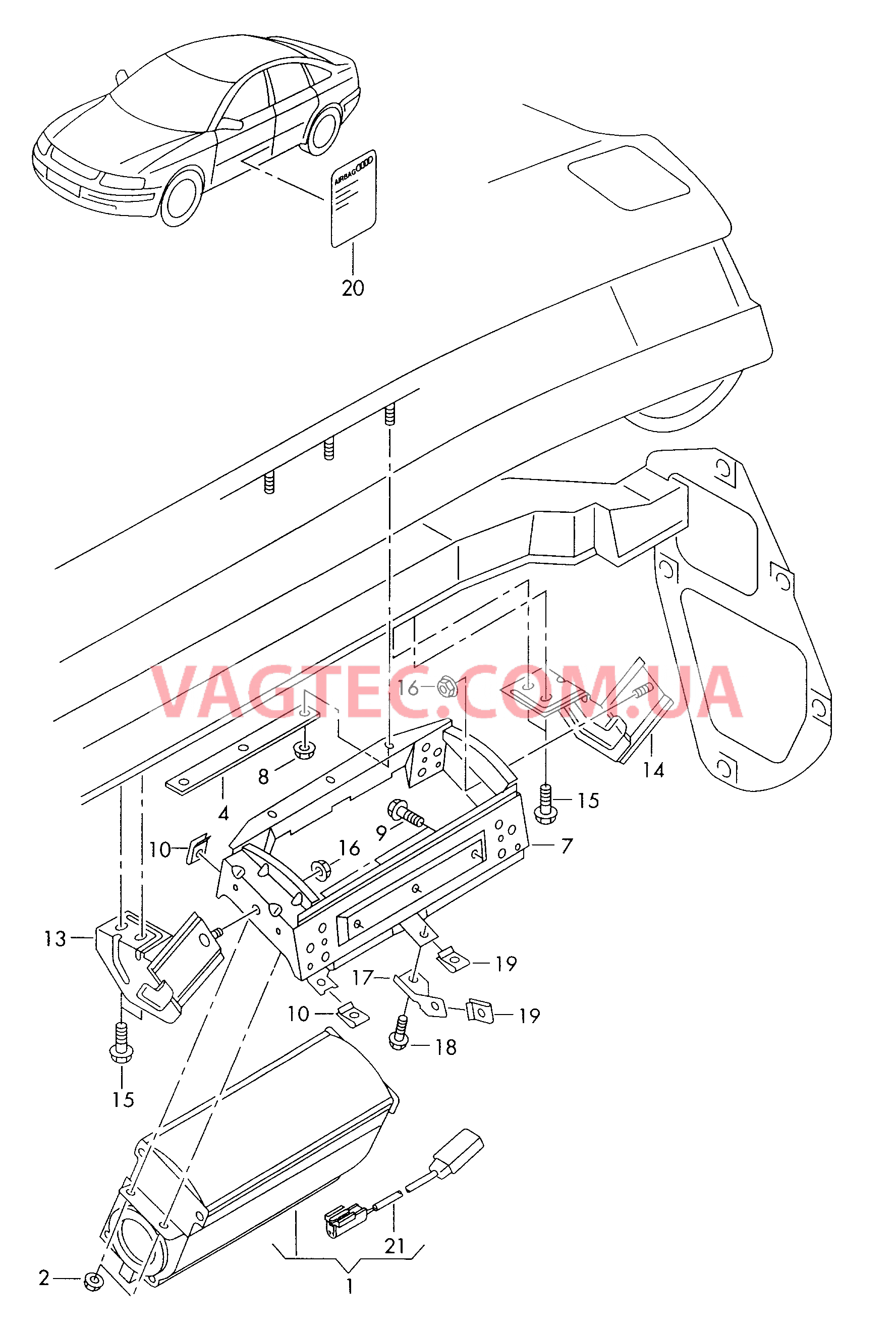 Подушка безопасности (сторона переднего пассажира)  для AUDI A6 2002