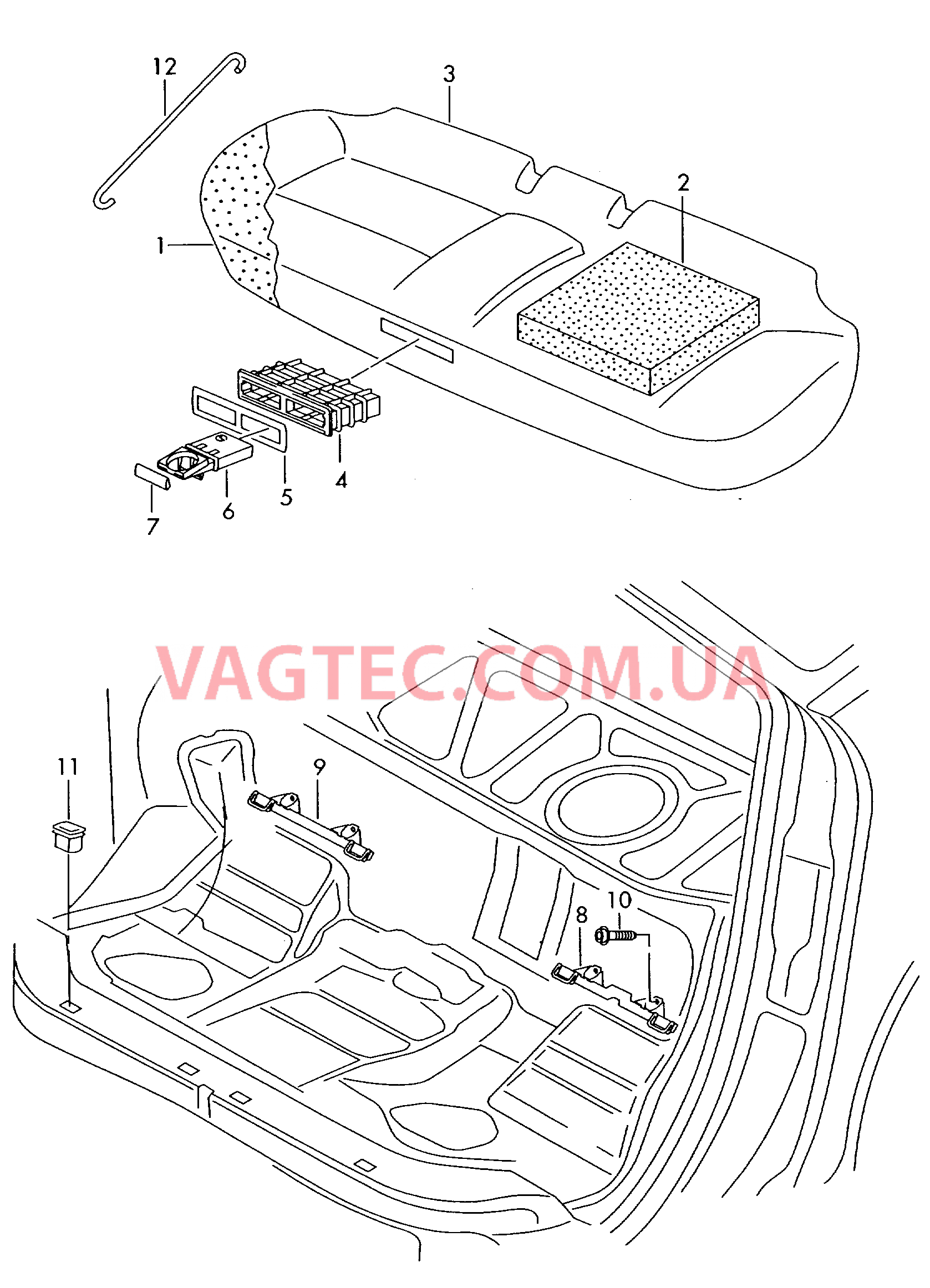 Заднее сиденье  для AUDI A6 2004