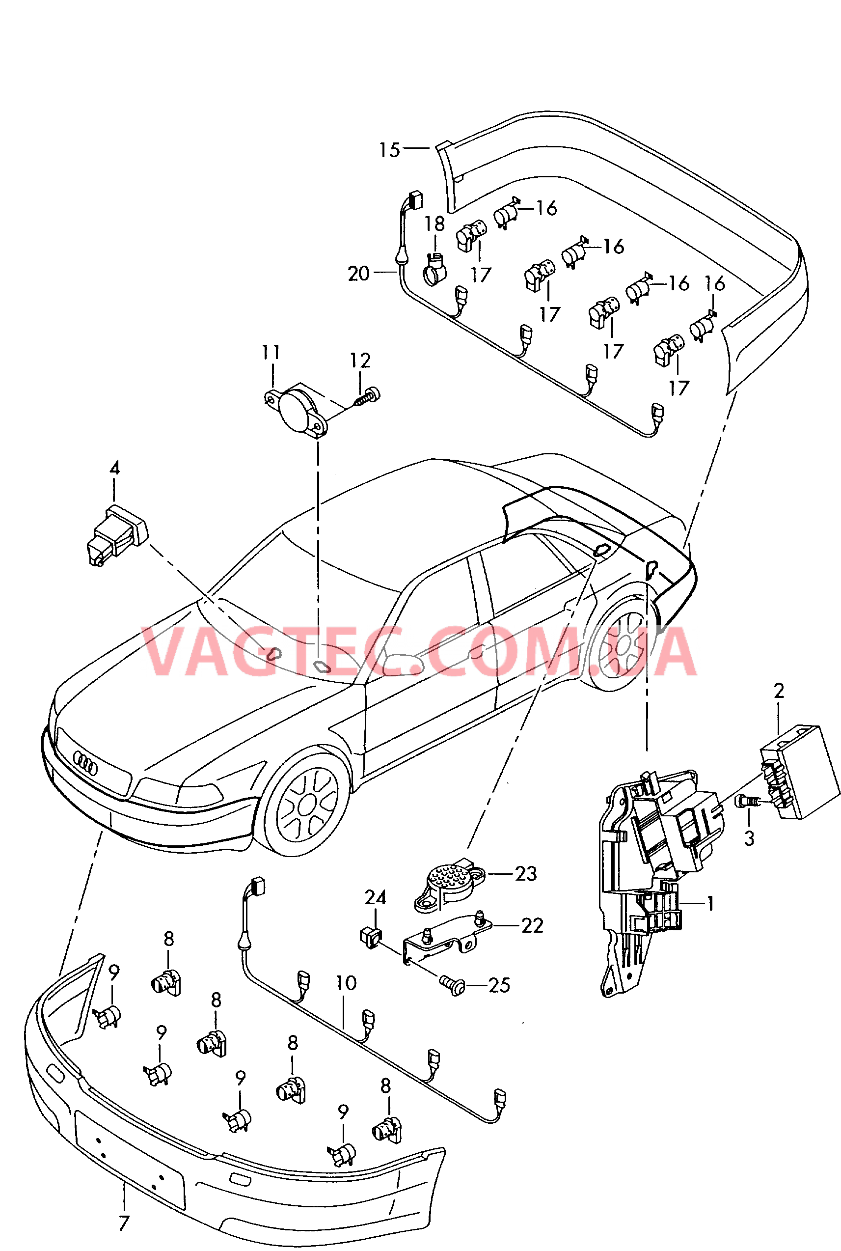 Парковочный ассистент  для AUDI A6 2003