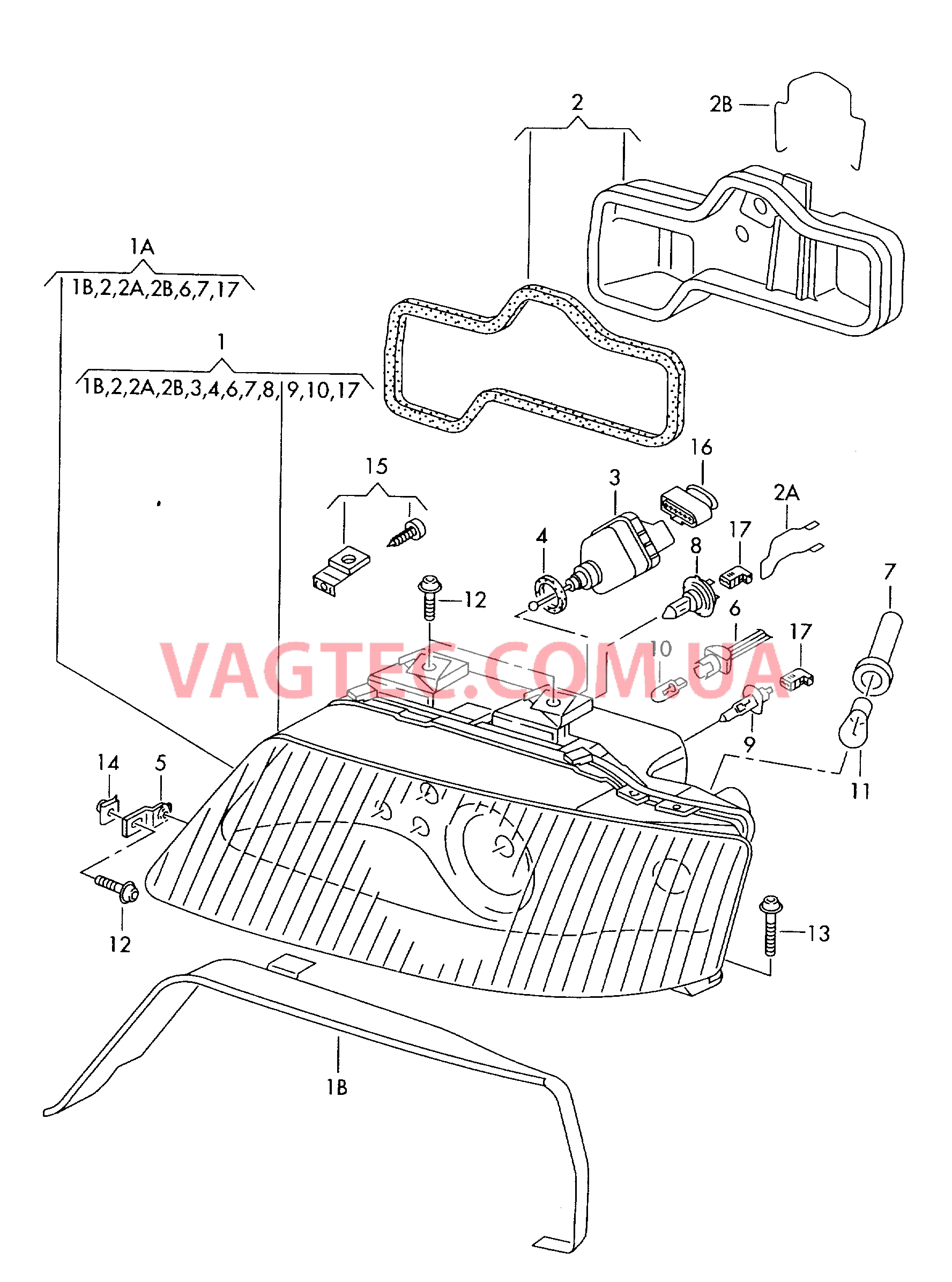 Двойная галогенная фара  для AUDI A6 2005