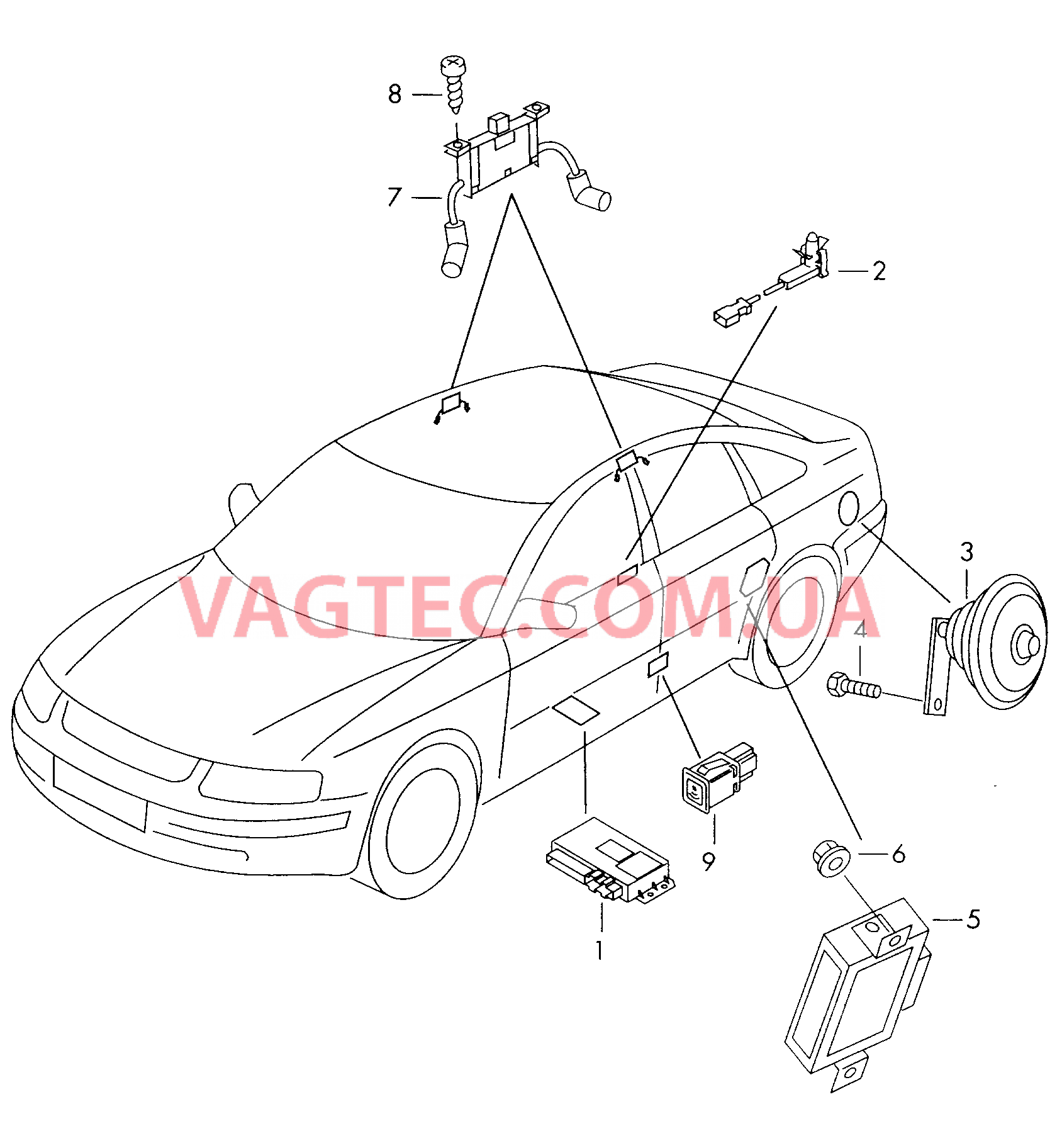  AUDI A6 Противоугонная система Кнопка электрического привода замка багажного отсека  для AUDI A6 2001