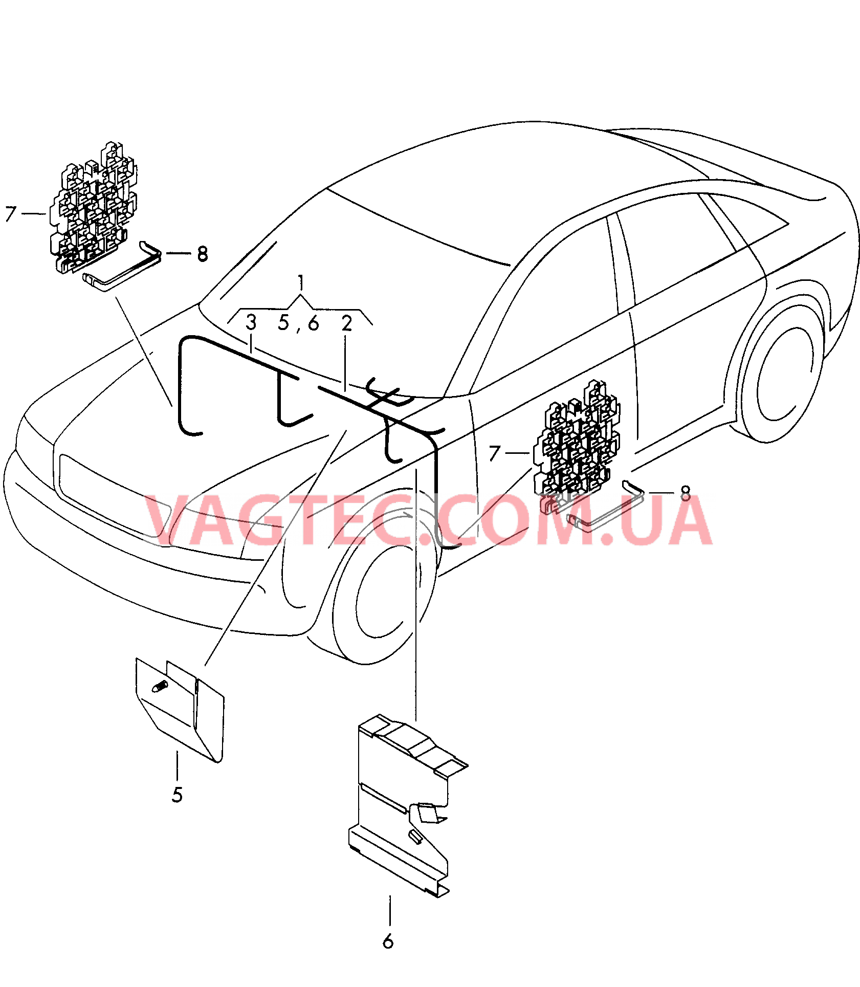 Жгут пров. для панели приборов  для AUDI A6 2002
