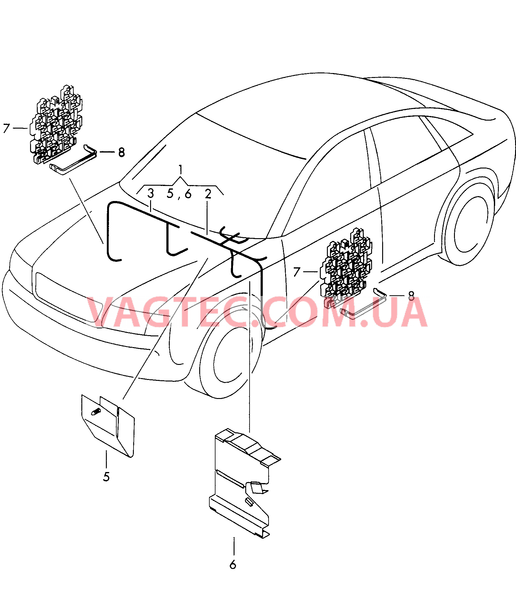 Жгут пров. для панели приборов  для AUDI A6Q 2001