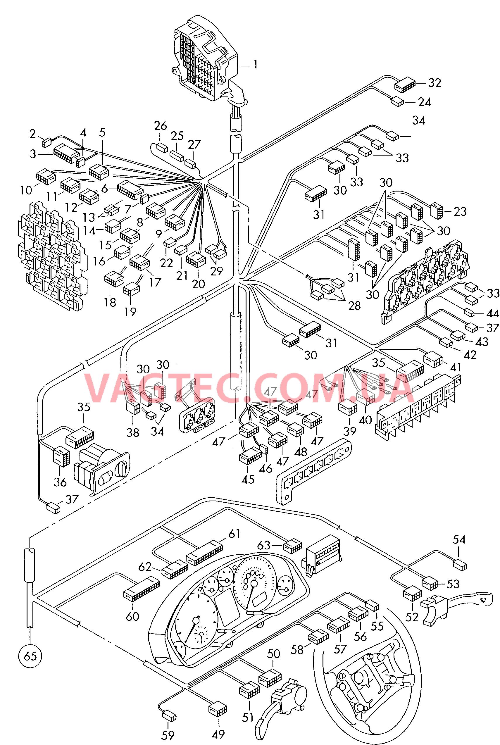 Детали не в сборе Жгут пров. для панели приборов  для AUDI A6 2002