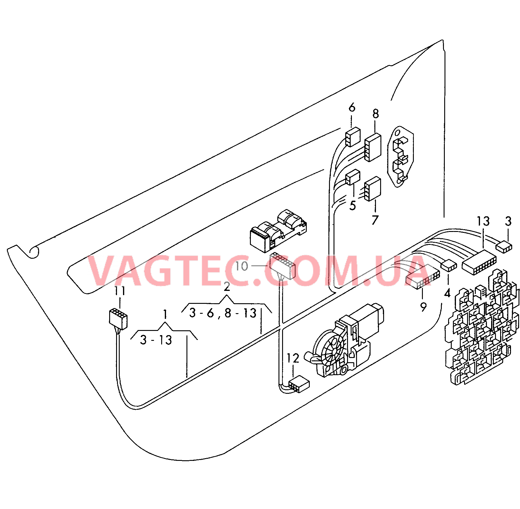 Жгут проводов двери  для AUDI A6AR 2004