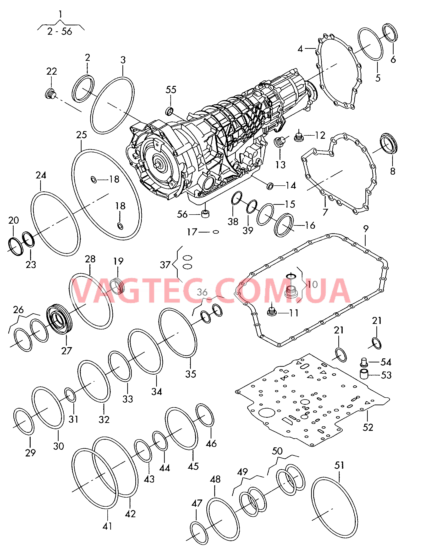 Комплект уплотнений 5-ступенчатая АКП, комплектная -----5HР24 ZF------- для AUDI A6 2004