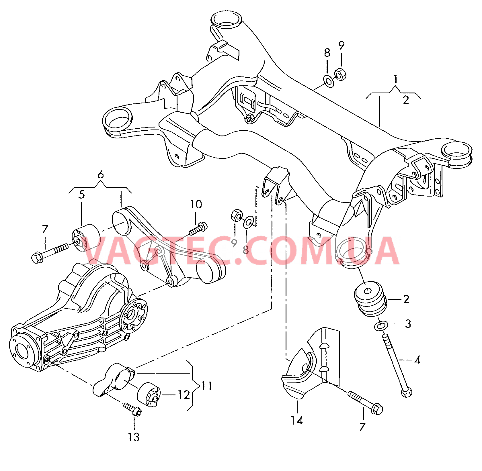 Подрамник Траверса  для AUDI A6AR 2001