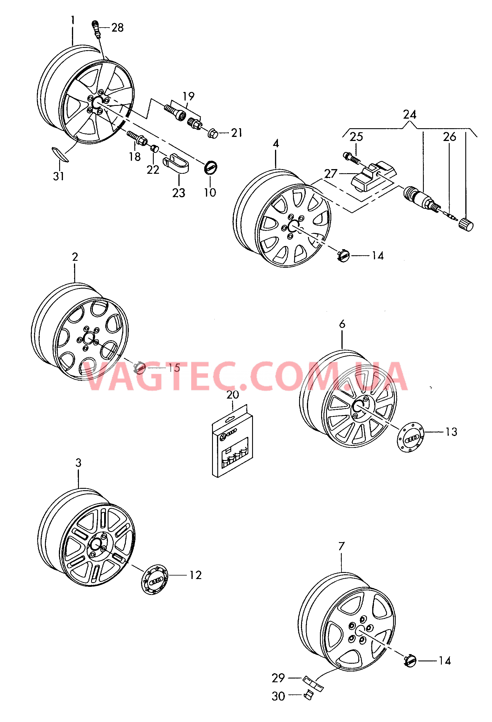 Алюминиевый диск  для AUDI A6 2002