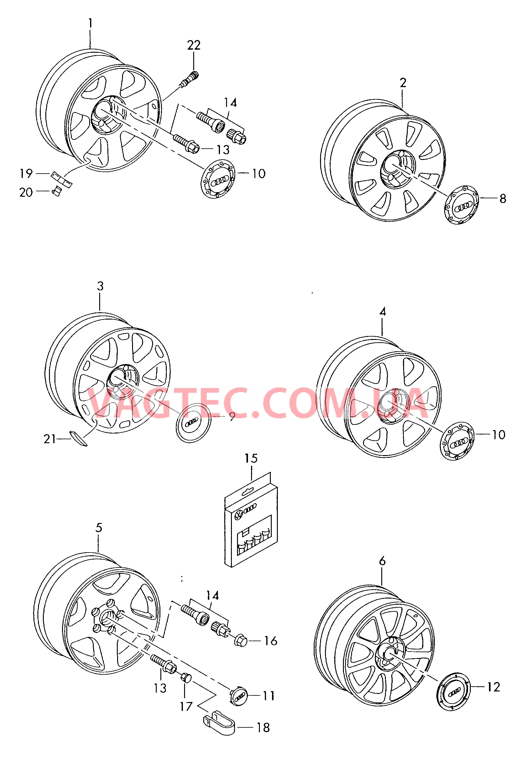 Алюминиевый диск  для AUDI A6Q 2000