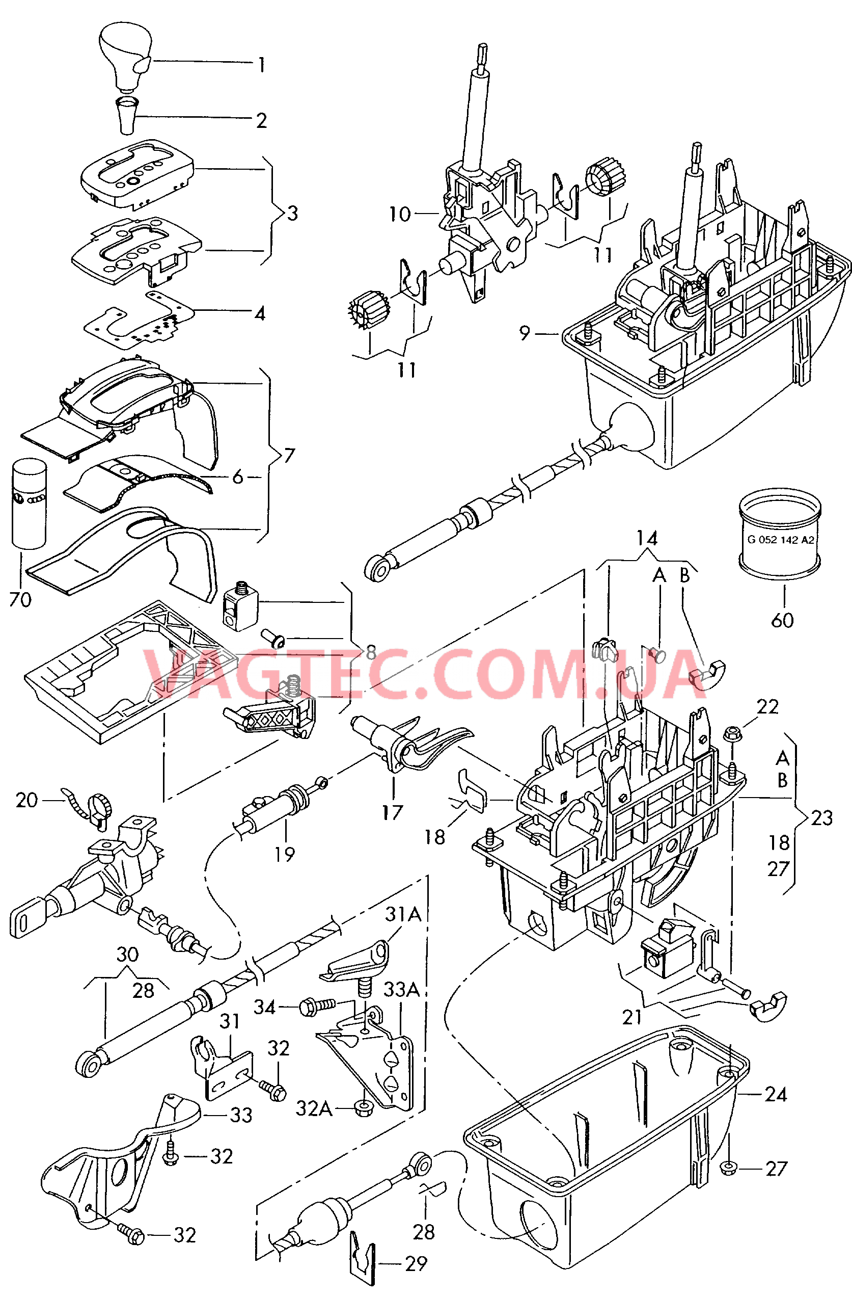 Механизм переключения 5-ступенчатая АКП   F             >> 4B-3-200 000 для AUDI A6Q 2002