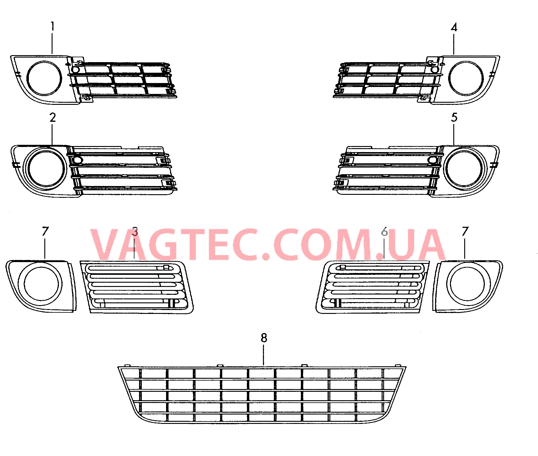 Решетка, воздухонаправляющая  для AUDI A6 2002